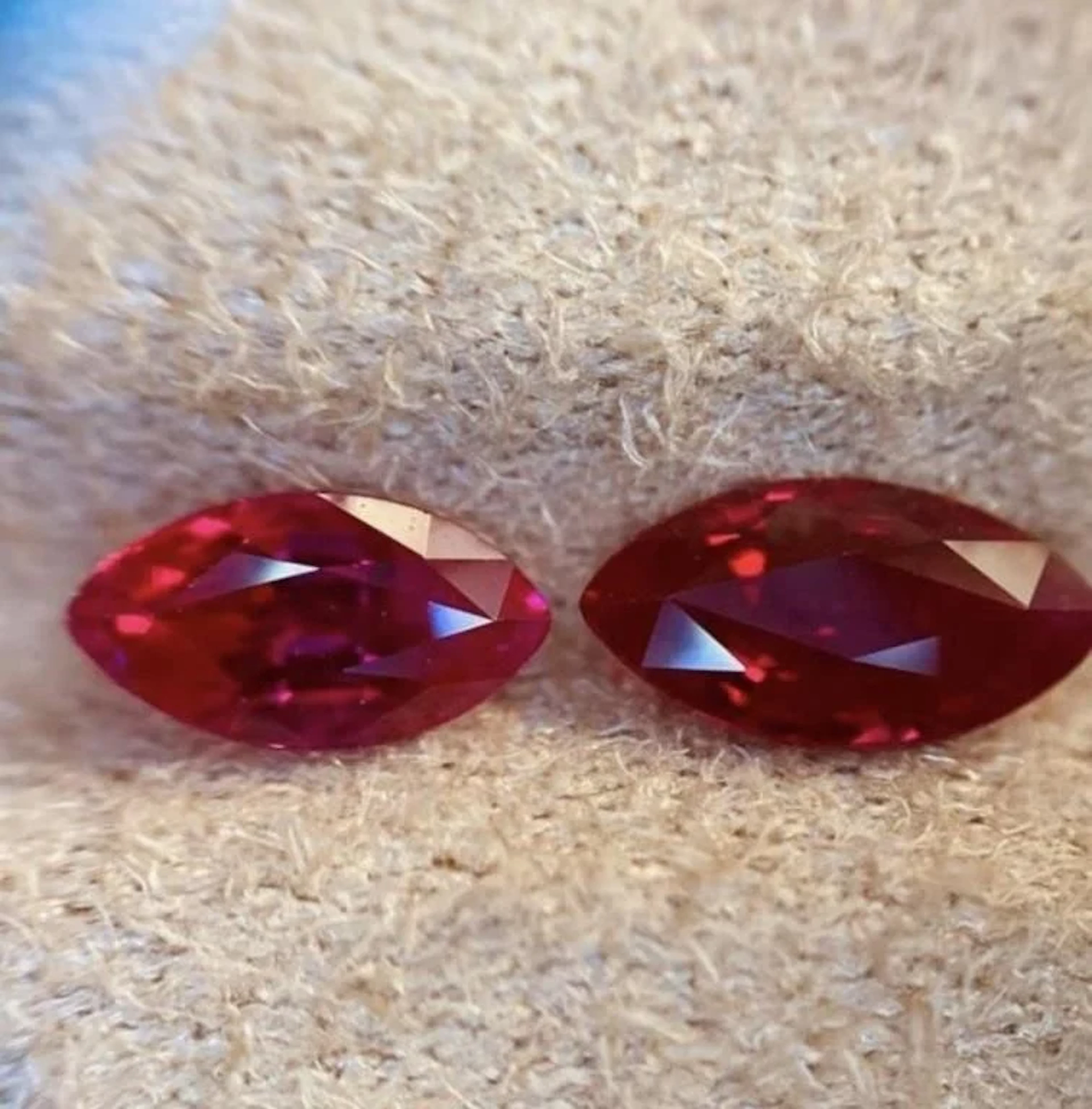 Natural Loupe Clean Vivid Red Untreated Ruby Pair