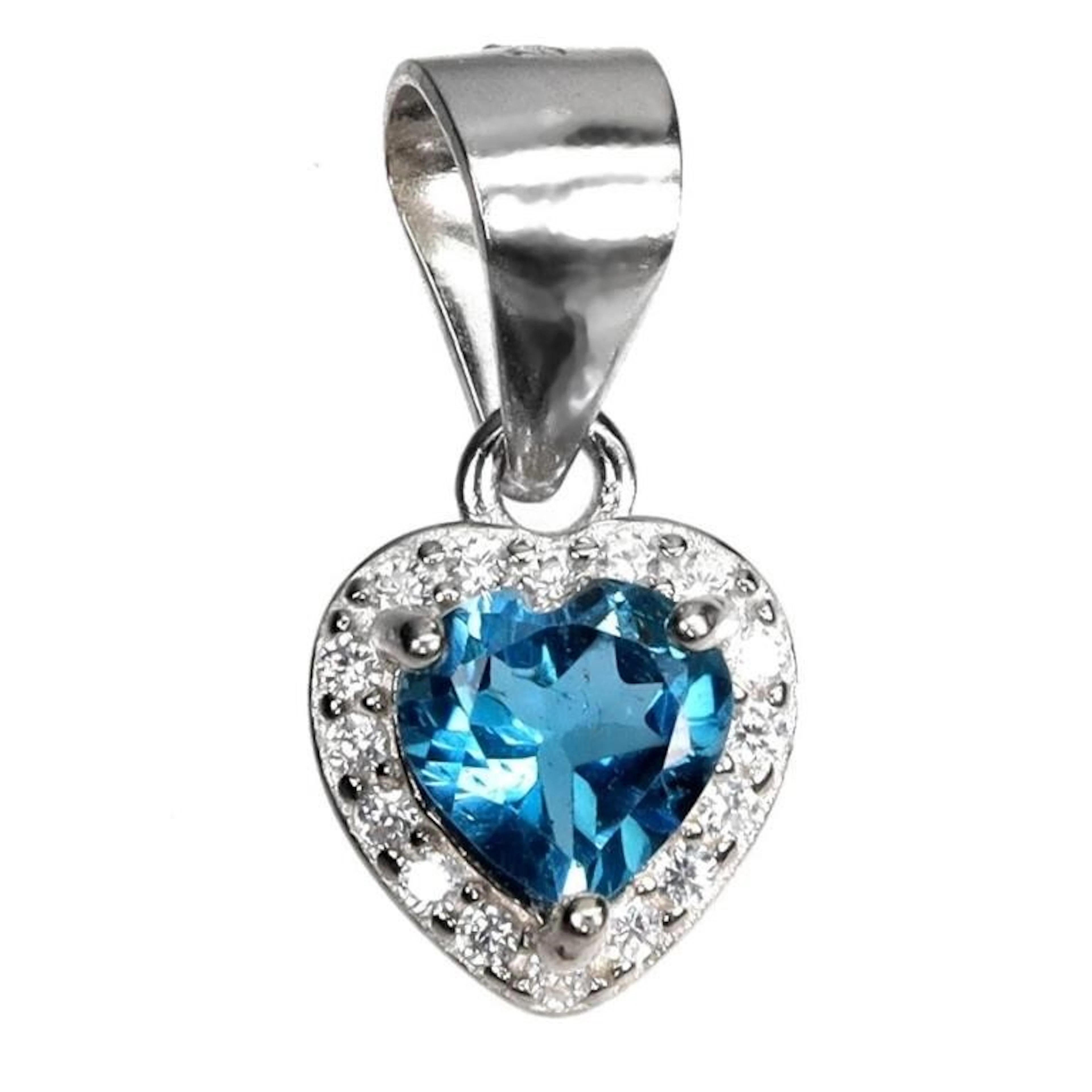 Natural Heart London Blue Topaz Pendant