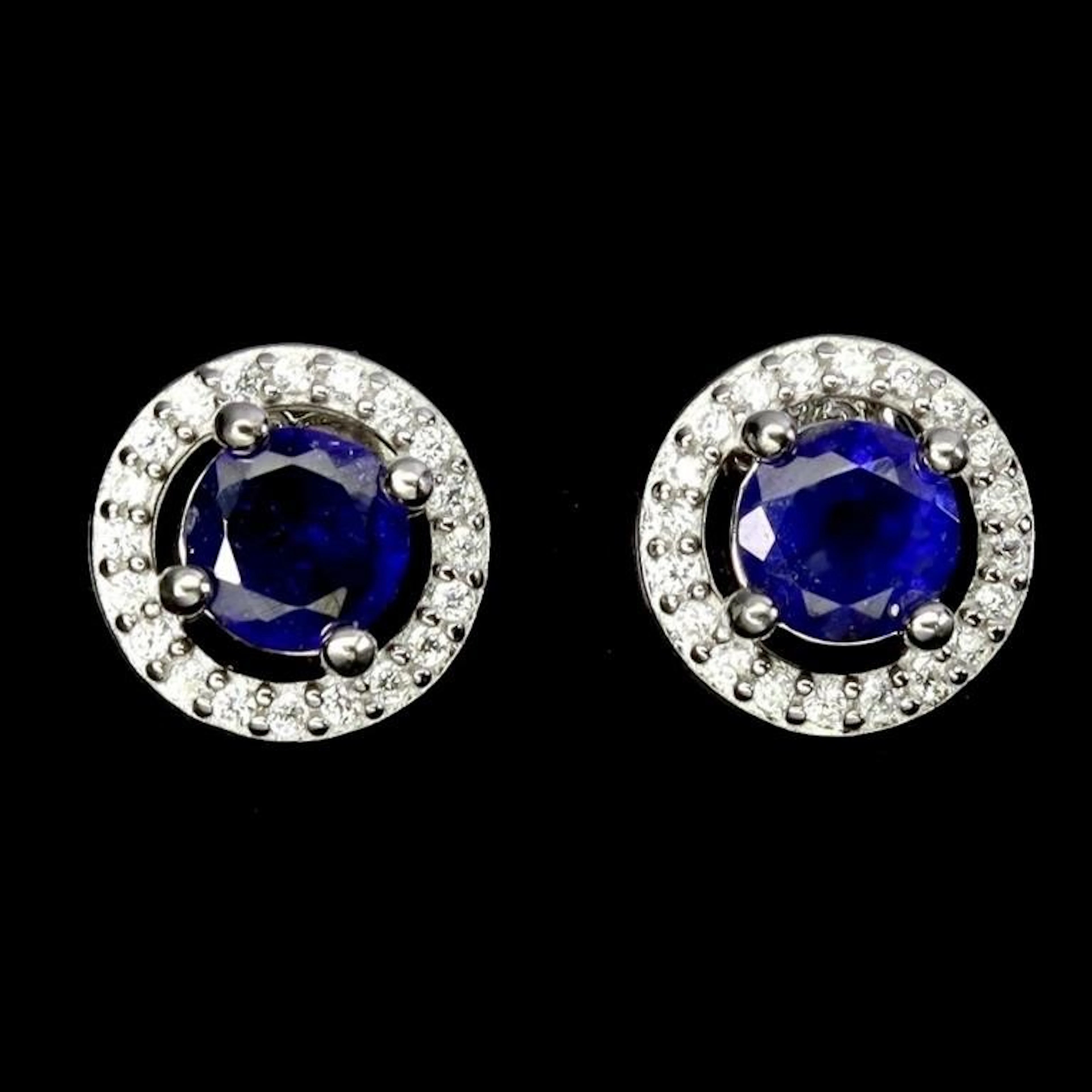 Natural Royal Blue Sapphire Earstuds