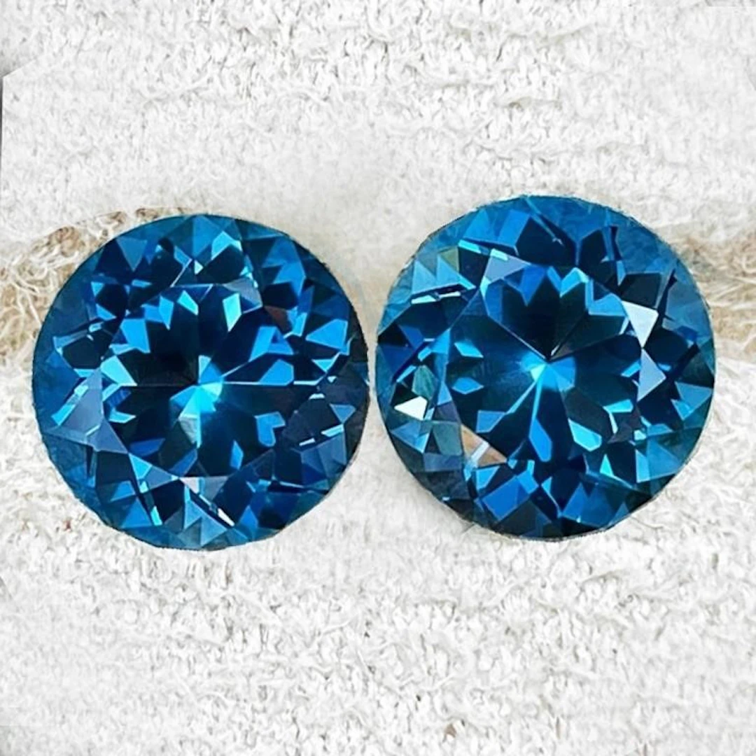 Natural Brilliant London Blue Topaz Pair 9 MM - FL