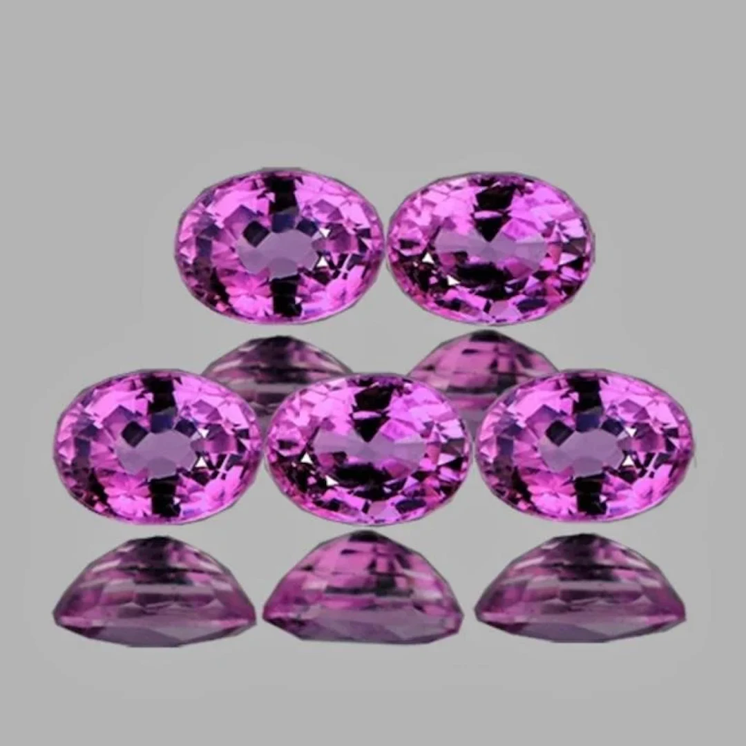 Natural Pink Purple Sapphire 5 Pcs{Flawless-VVS}