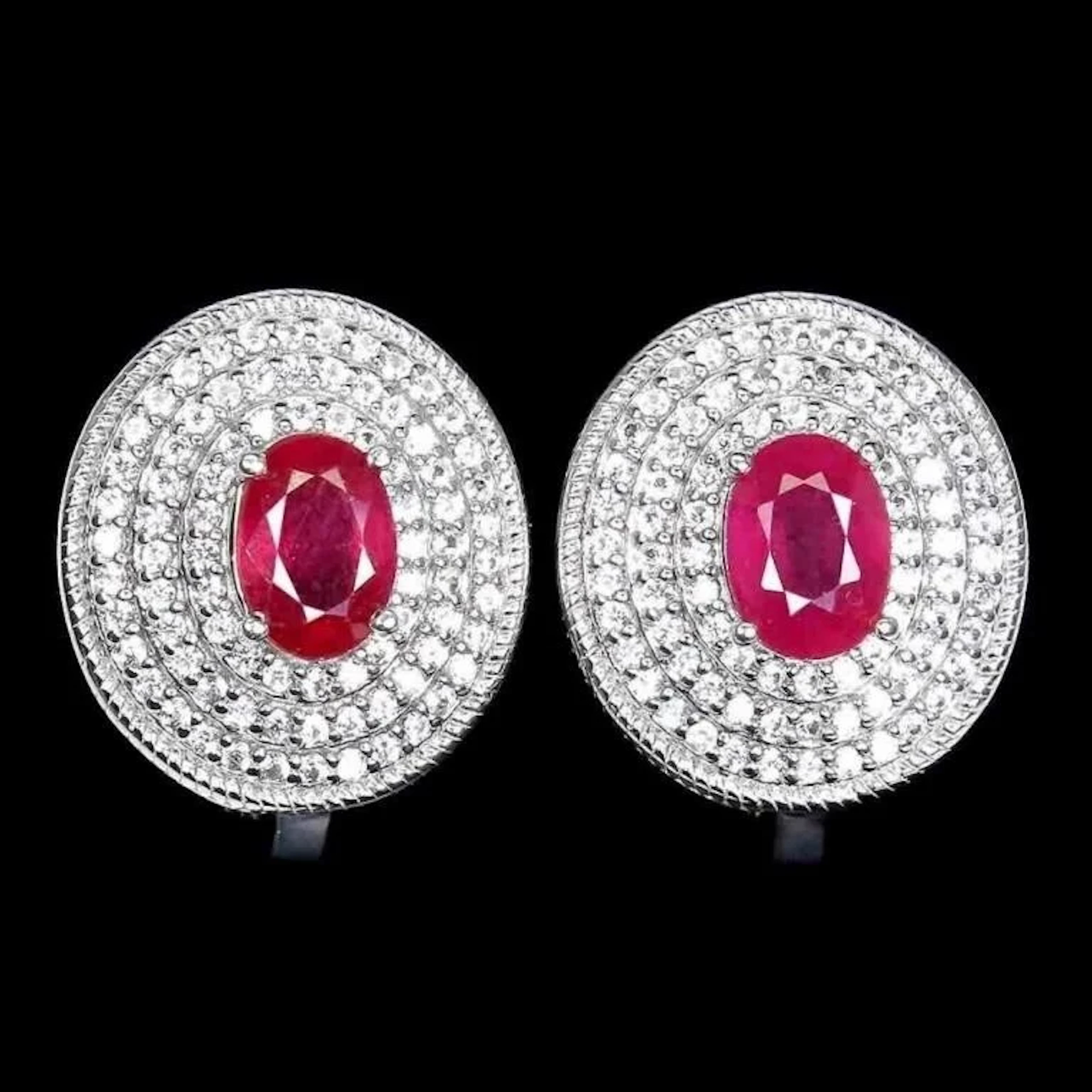 Natural Stunning Red Ruby Earrings