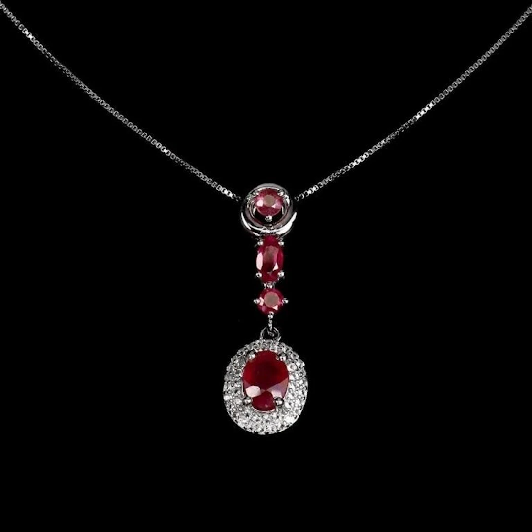 Natural Pigeon Blood Red Ruby Necklace