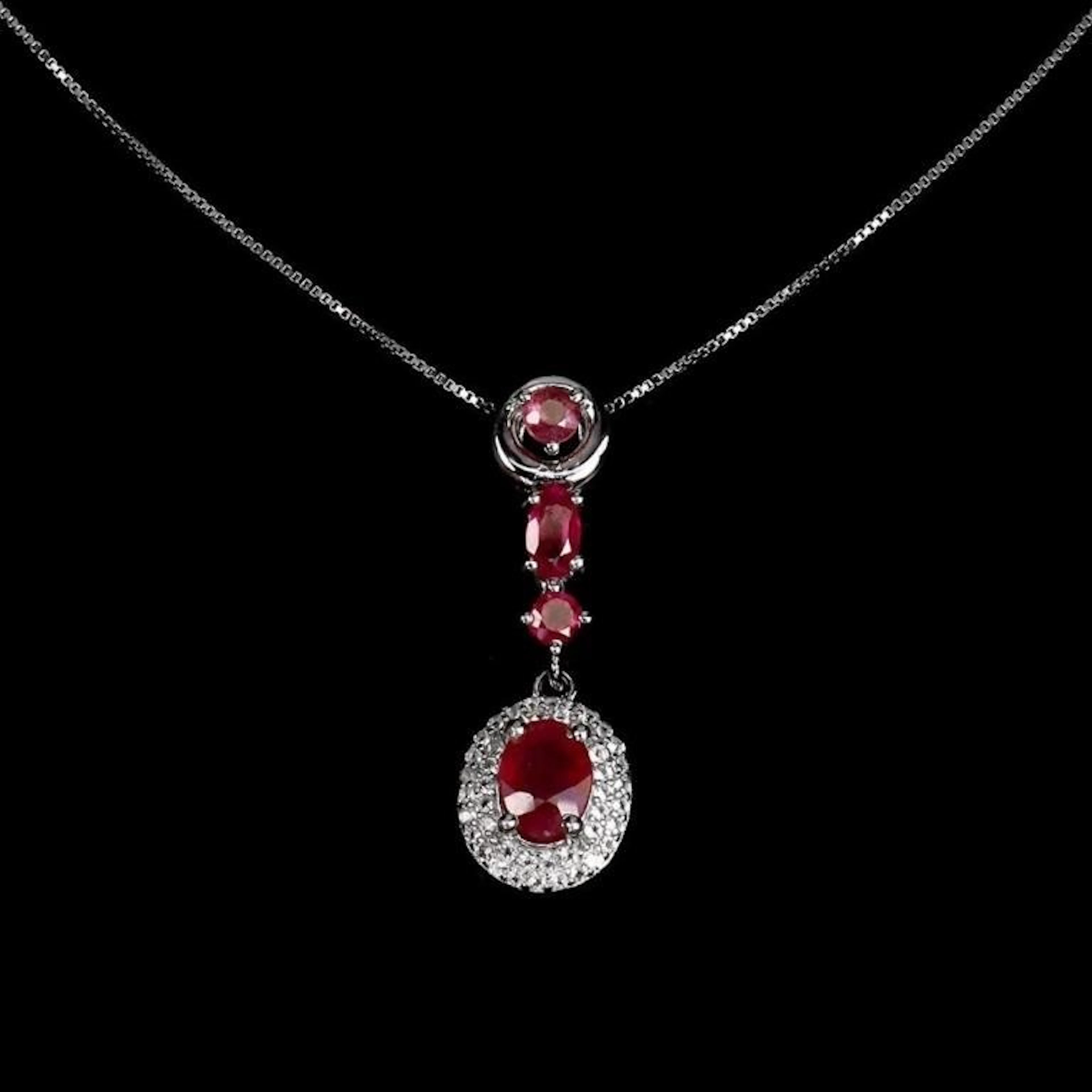 Natural Pigeon Blood Red Ruby Necklace