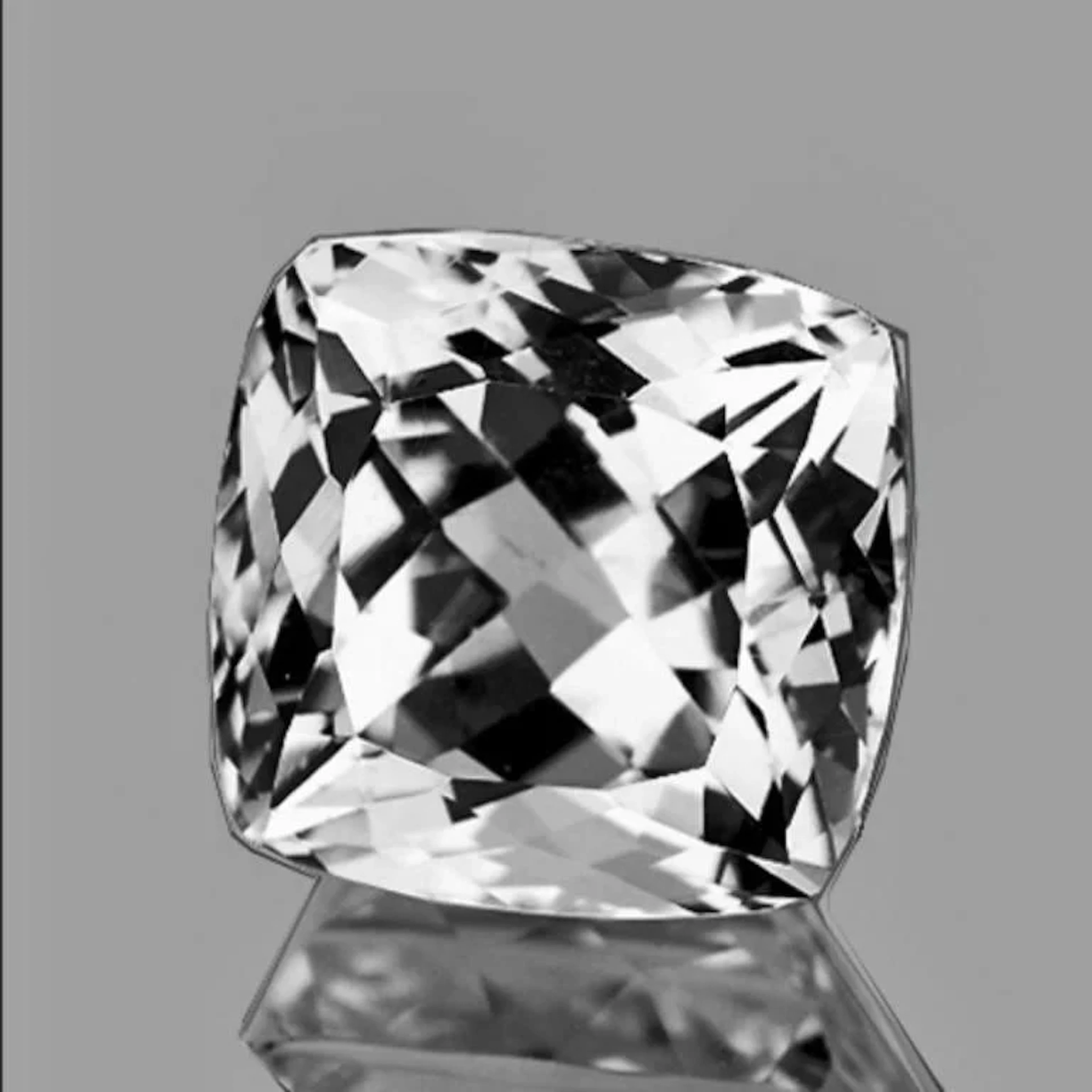Natural Cushion White Topaz 10.00 MM - {Flawless-V