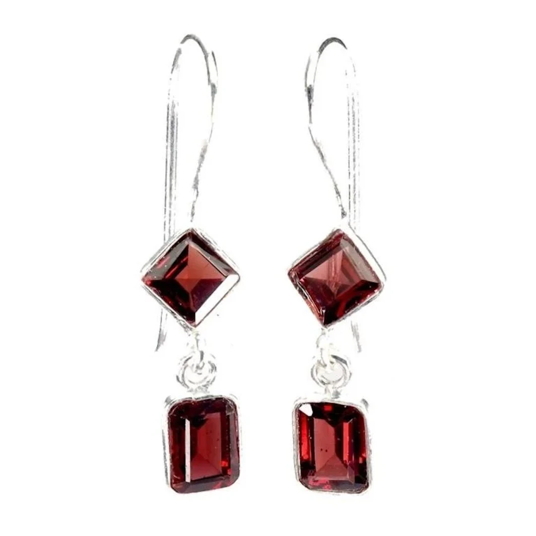 Natural Mozambique Garnet Earrings