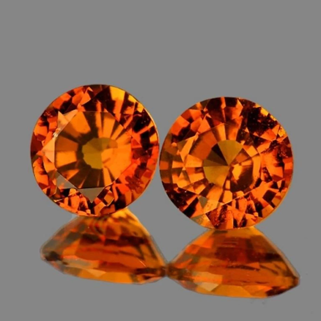 Natural Mandarin Orange Spessartite Garnet Pair {V