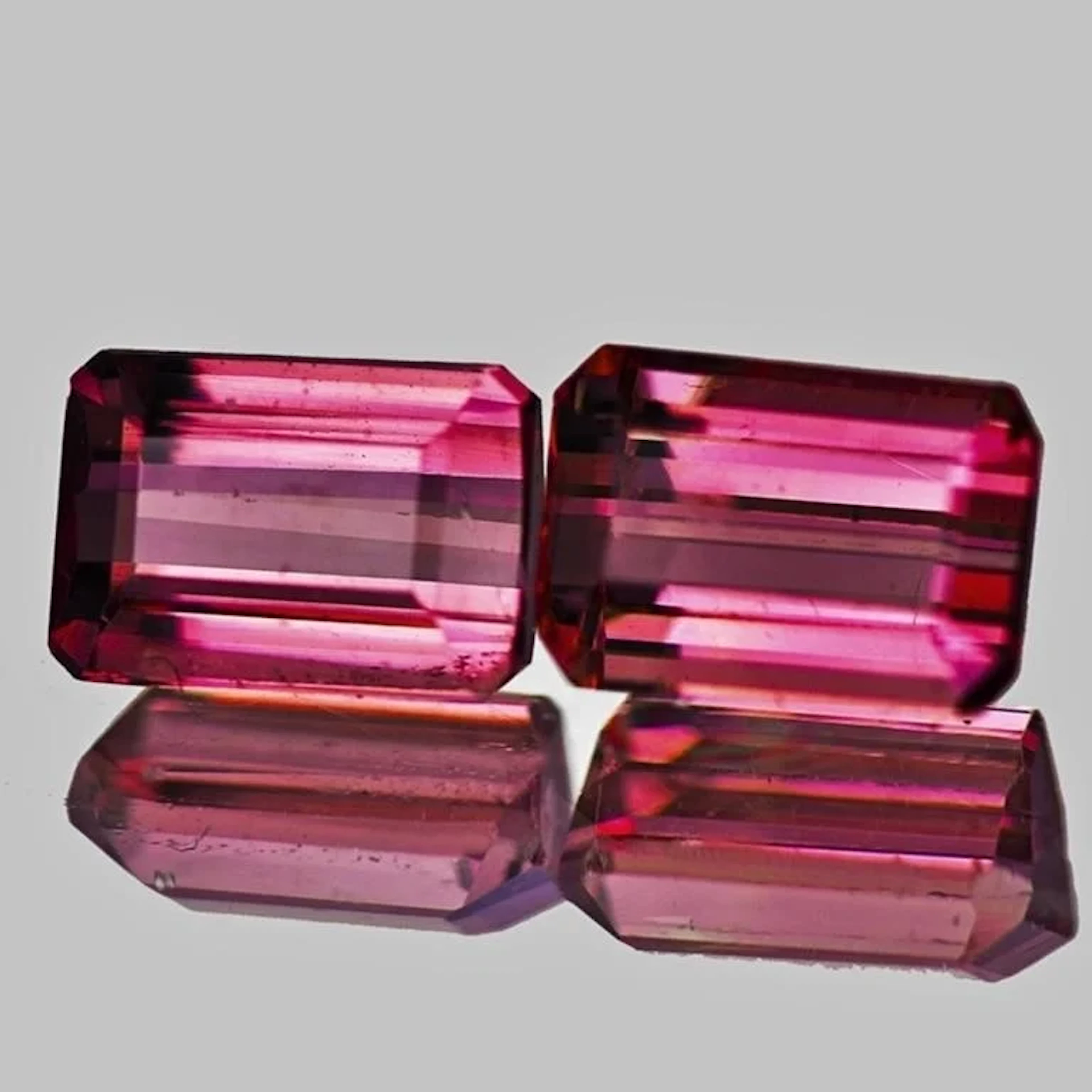 Natural Peach Pink Tourmaline Pair { Flawless-VVS
