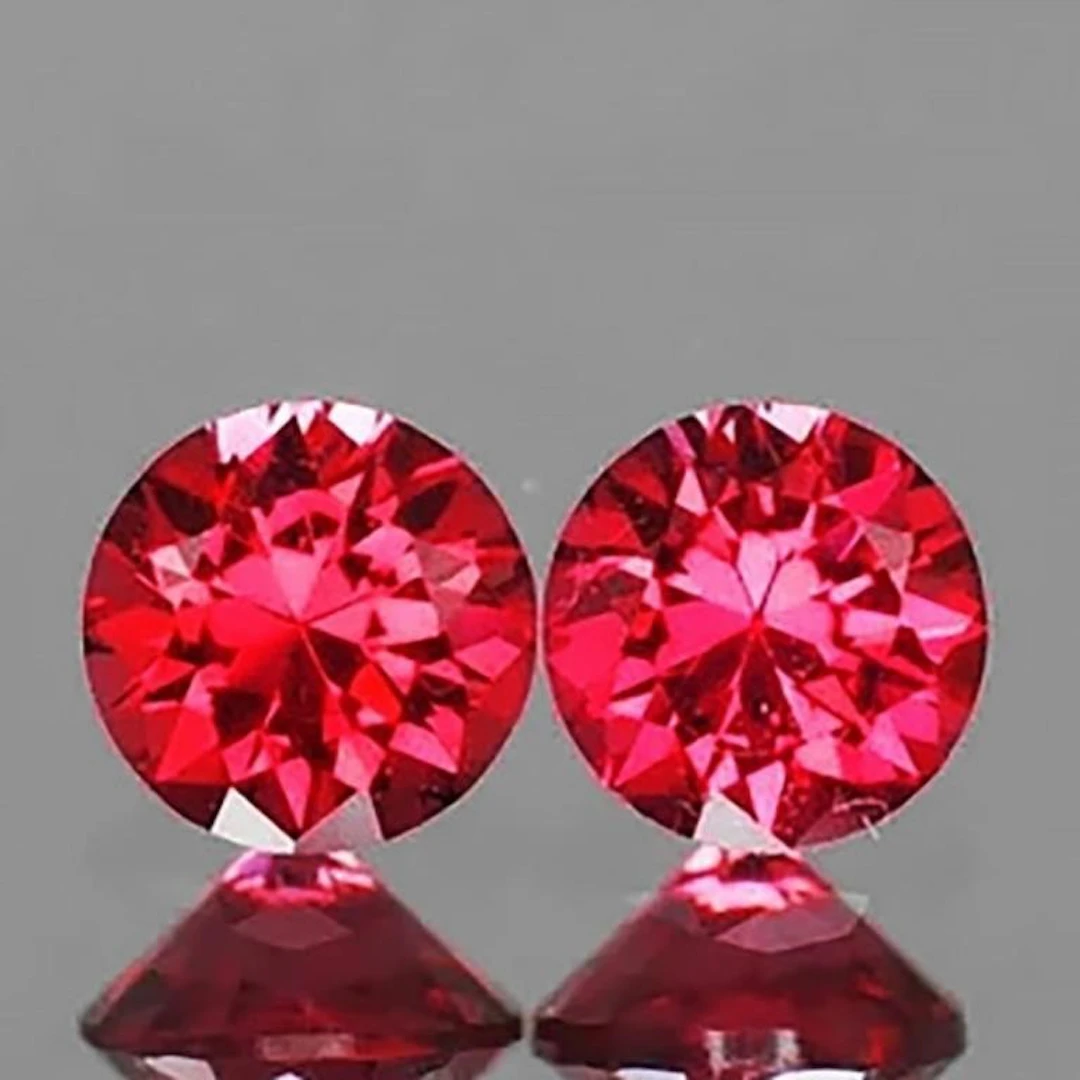 Natural Red Pink Burma Spinel Pair - VVS