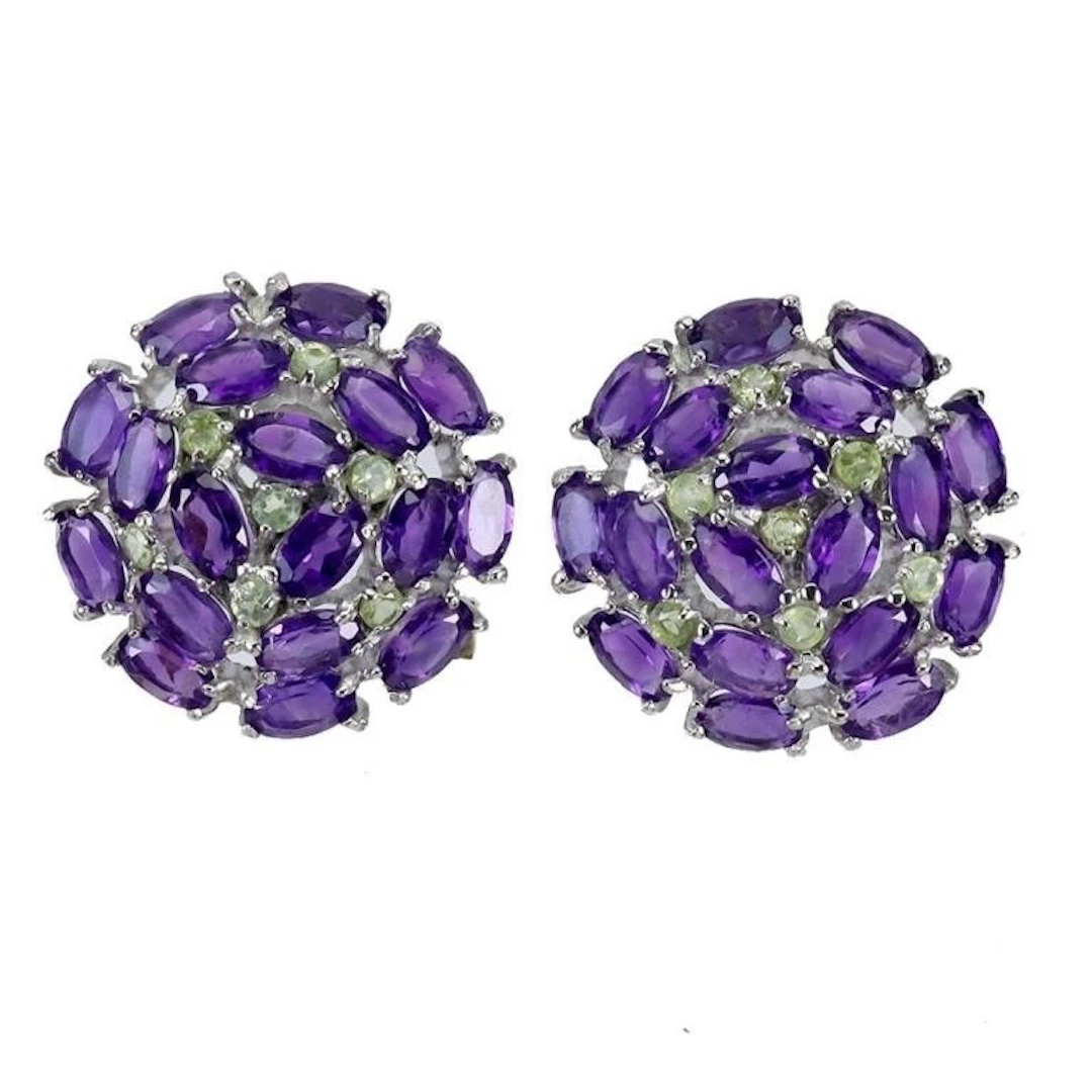 Natural Amethyst Peridot Earrings