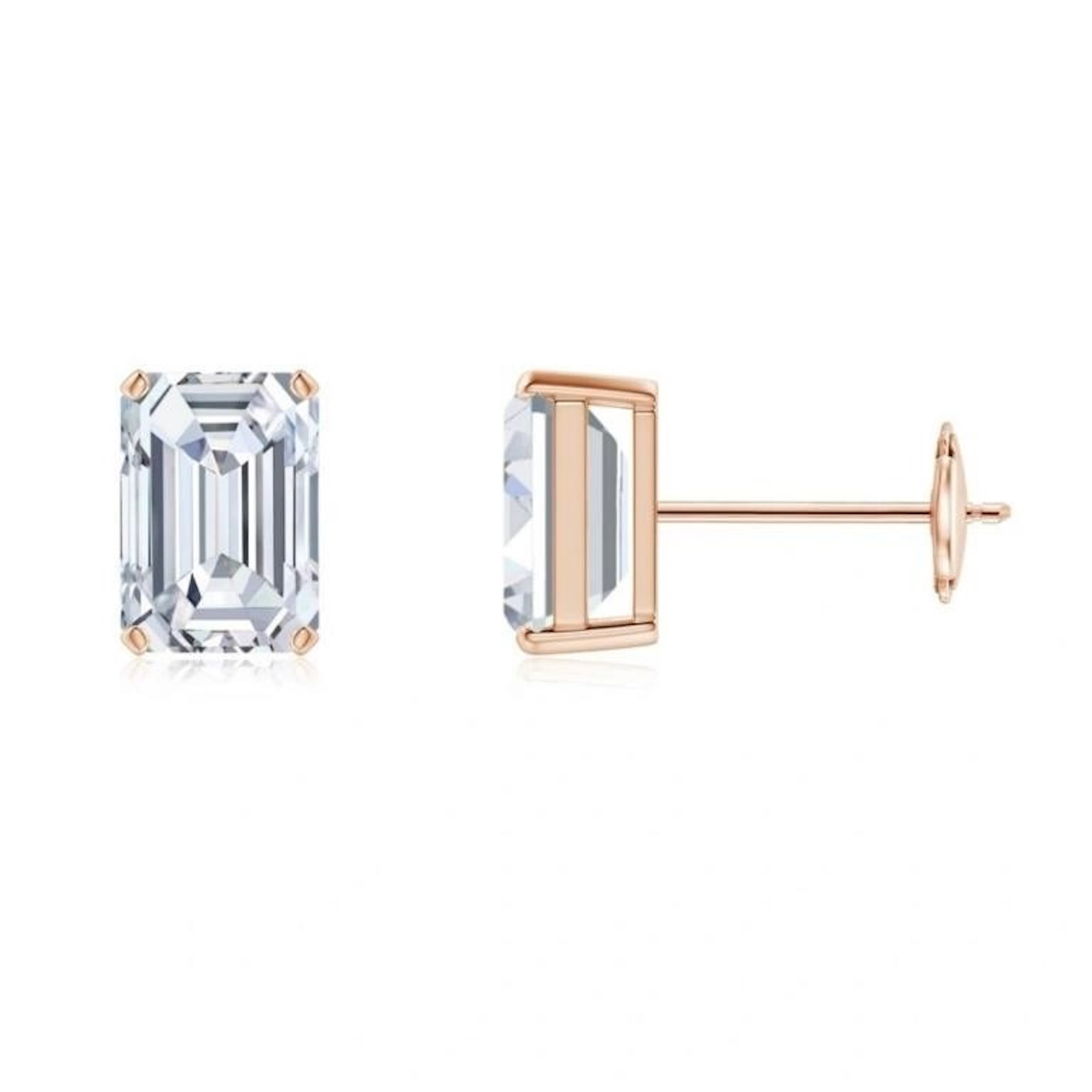 Gold & Lab Diamond 3.00 Cts Earrings Studs