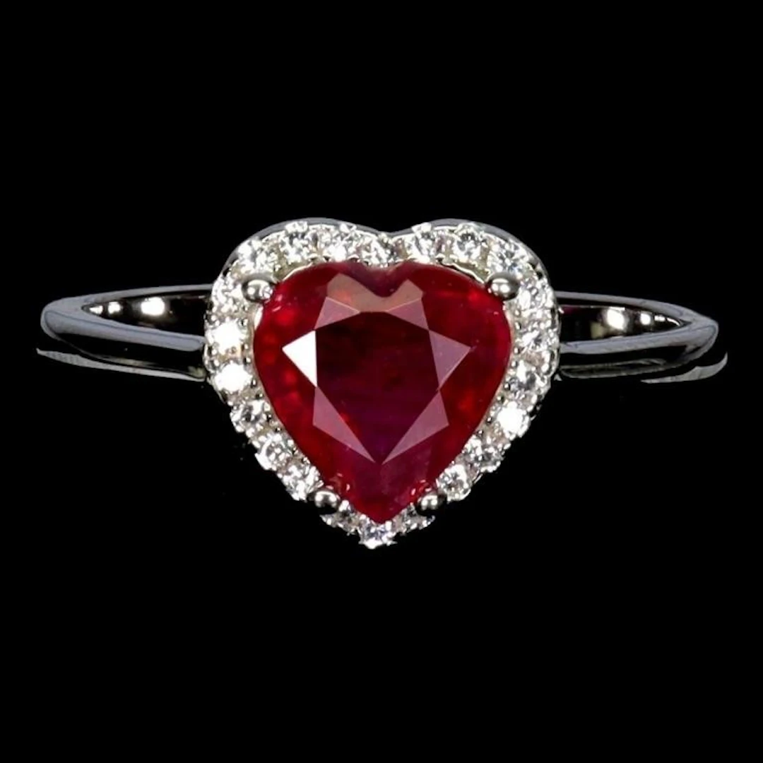 Natural Pigeon Blood Red Heart Ruby Ring