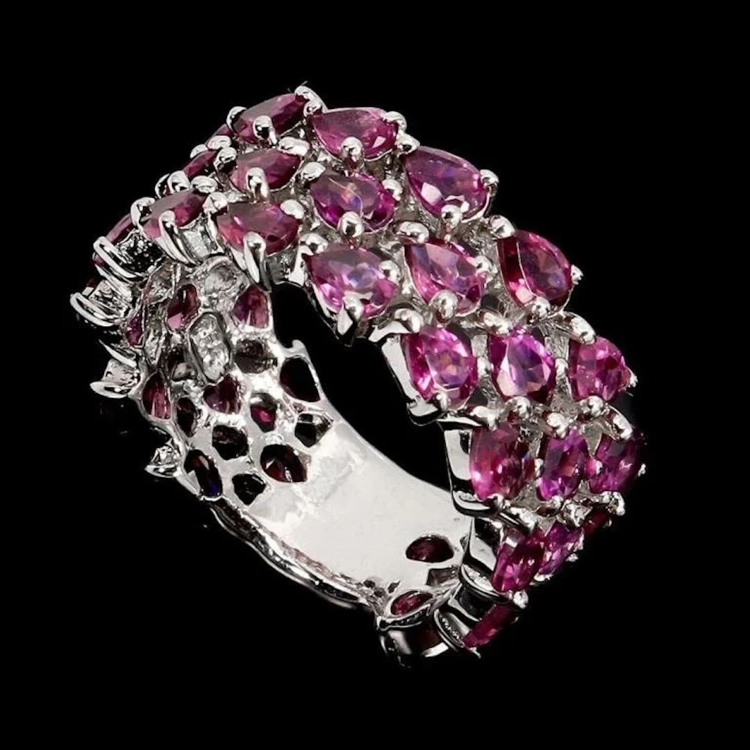 Natural Rhodolite Garnet Ring