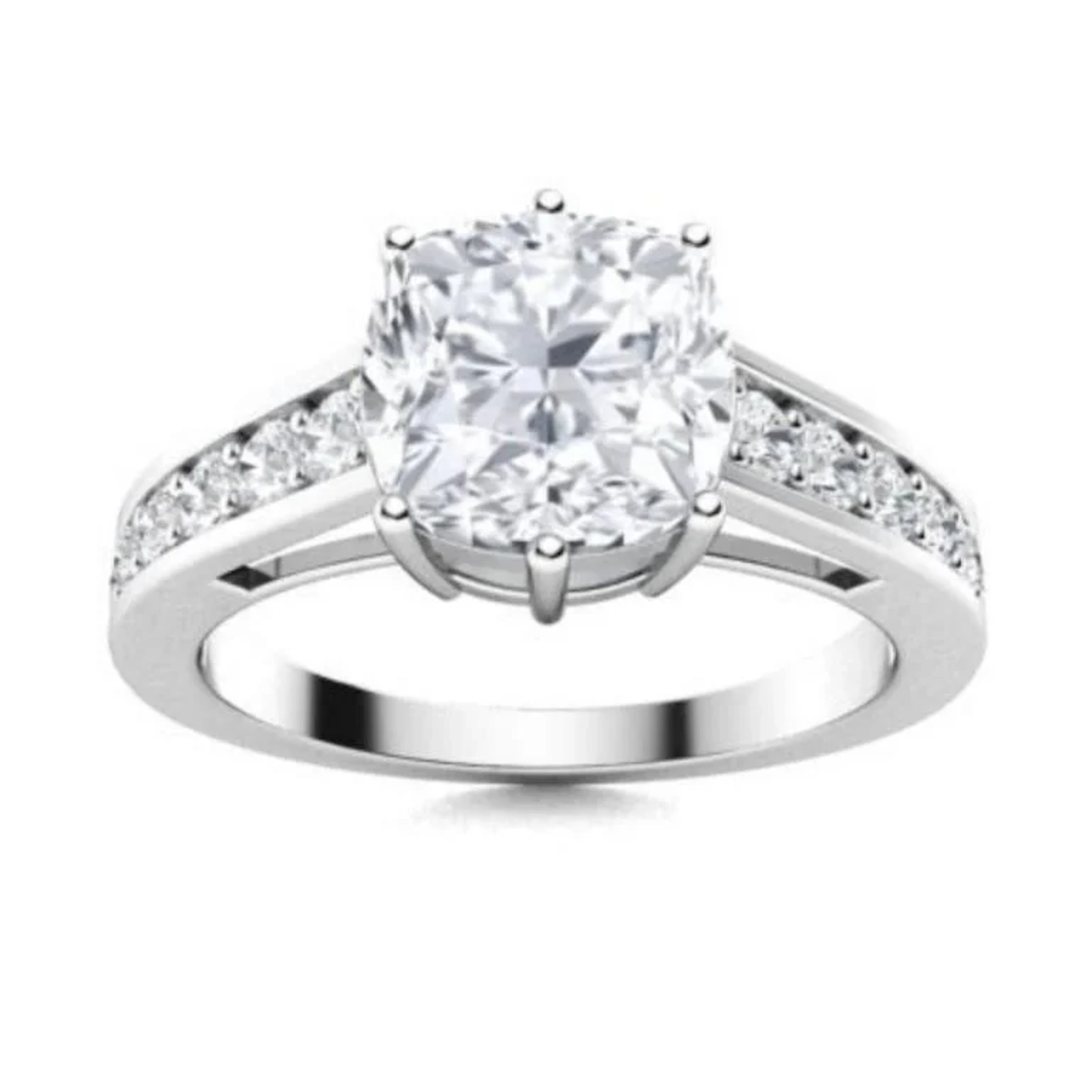 Gold & Brilliant White Diamond 2.50 Cts Ring - E/V