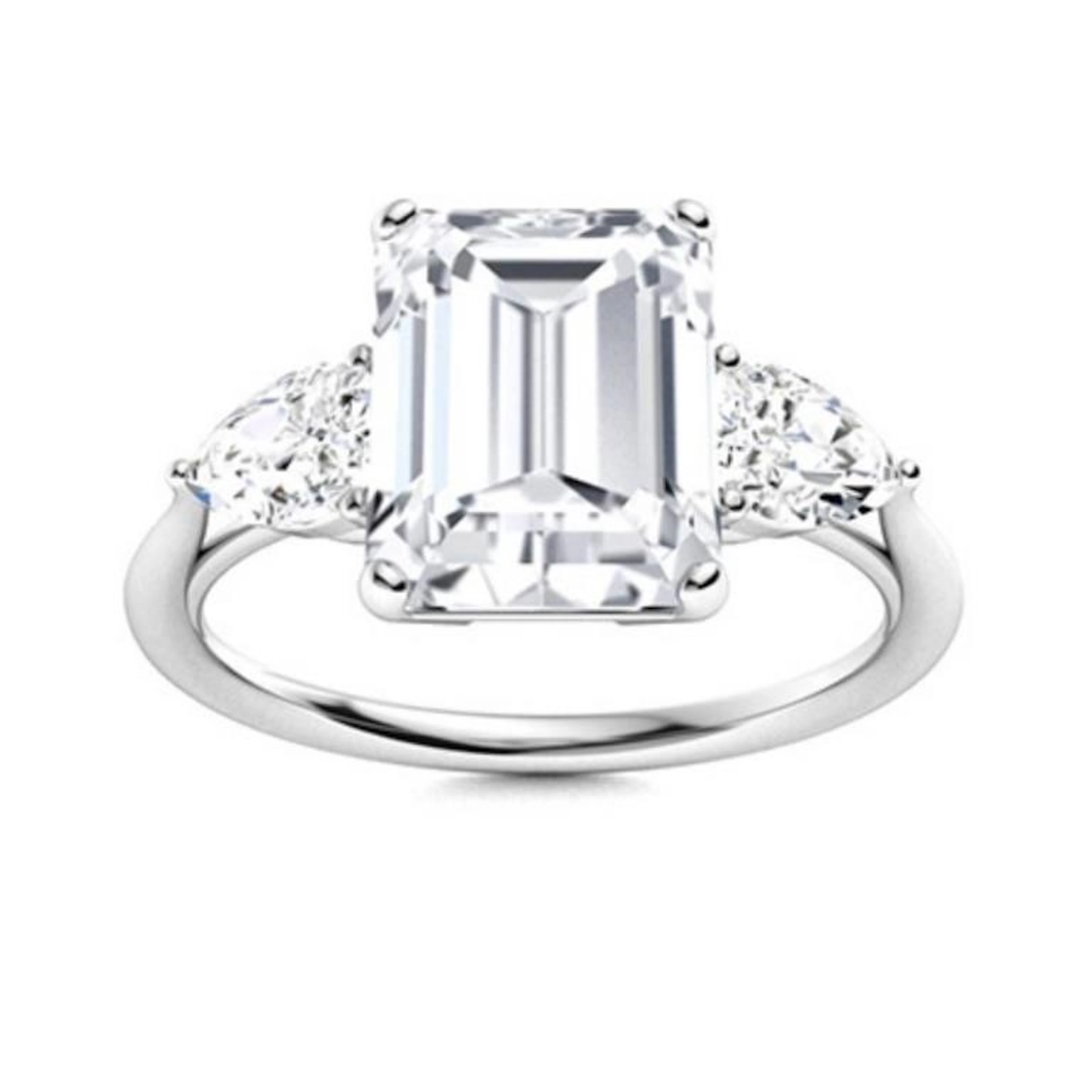 Gold & Lab Octagon Diamond 2.50 Cts Ring - E/VVS