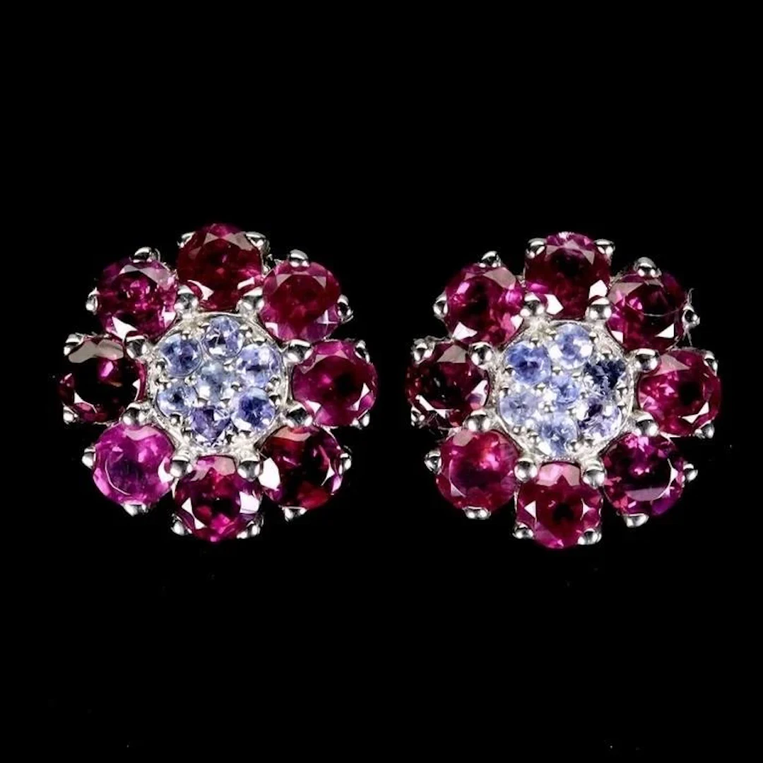 Natural Tanzanite & Garnet EarRings