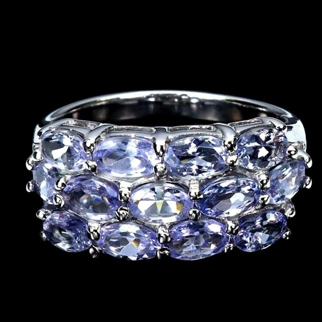 Natural Violet Blue Tanzanite Ring