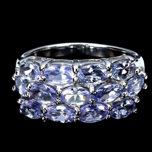 Natural Violet Blue Tanzanite Ring
