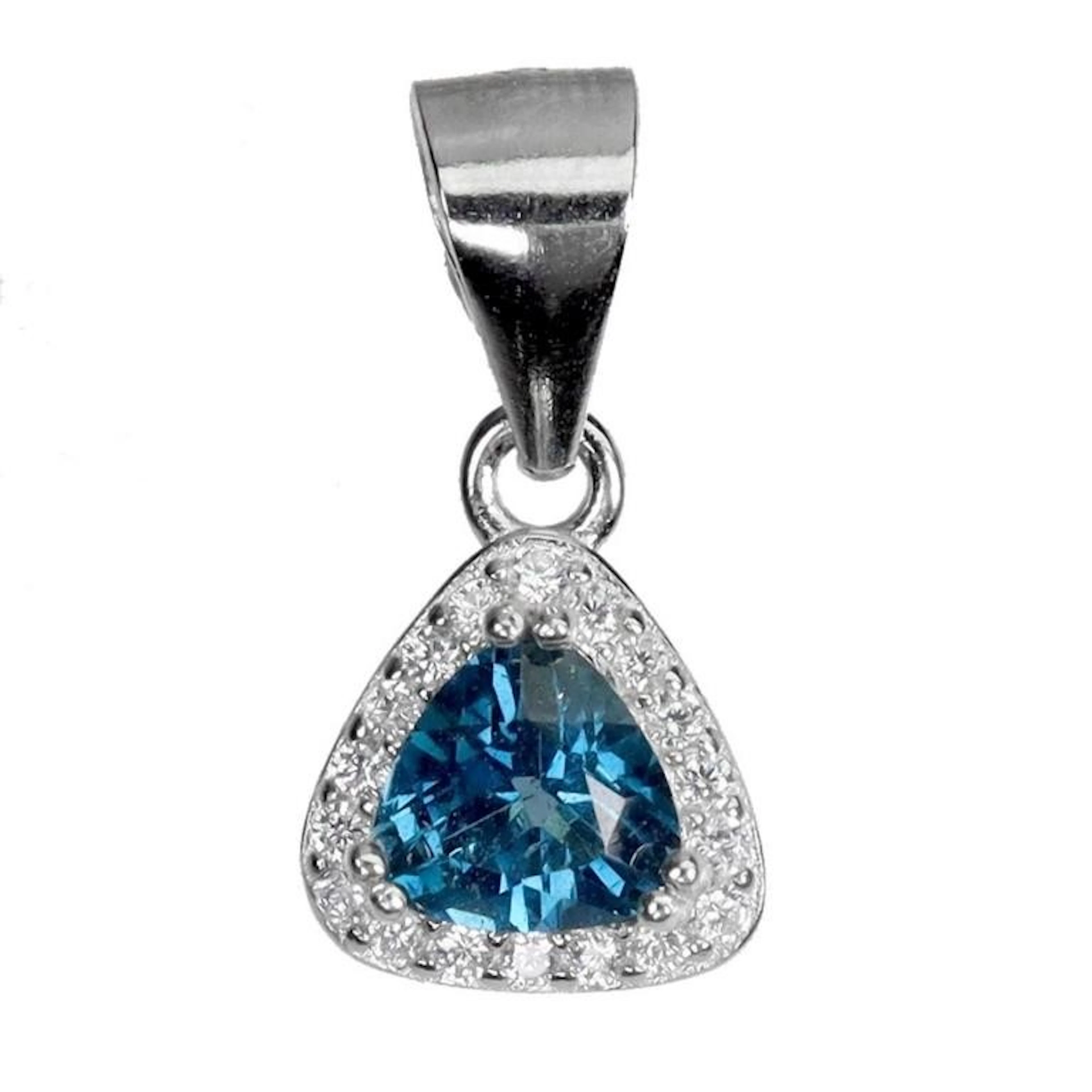 Natural Trillian London Blue Topaz Pendant