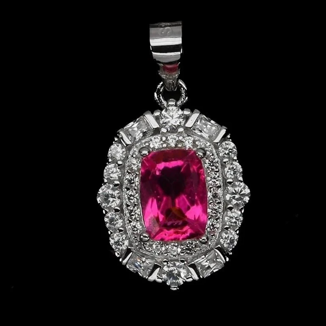 Natural Pink Topaz Pendant