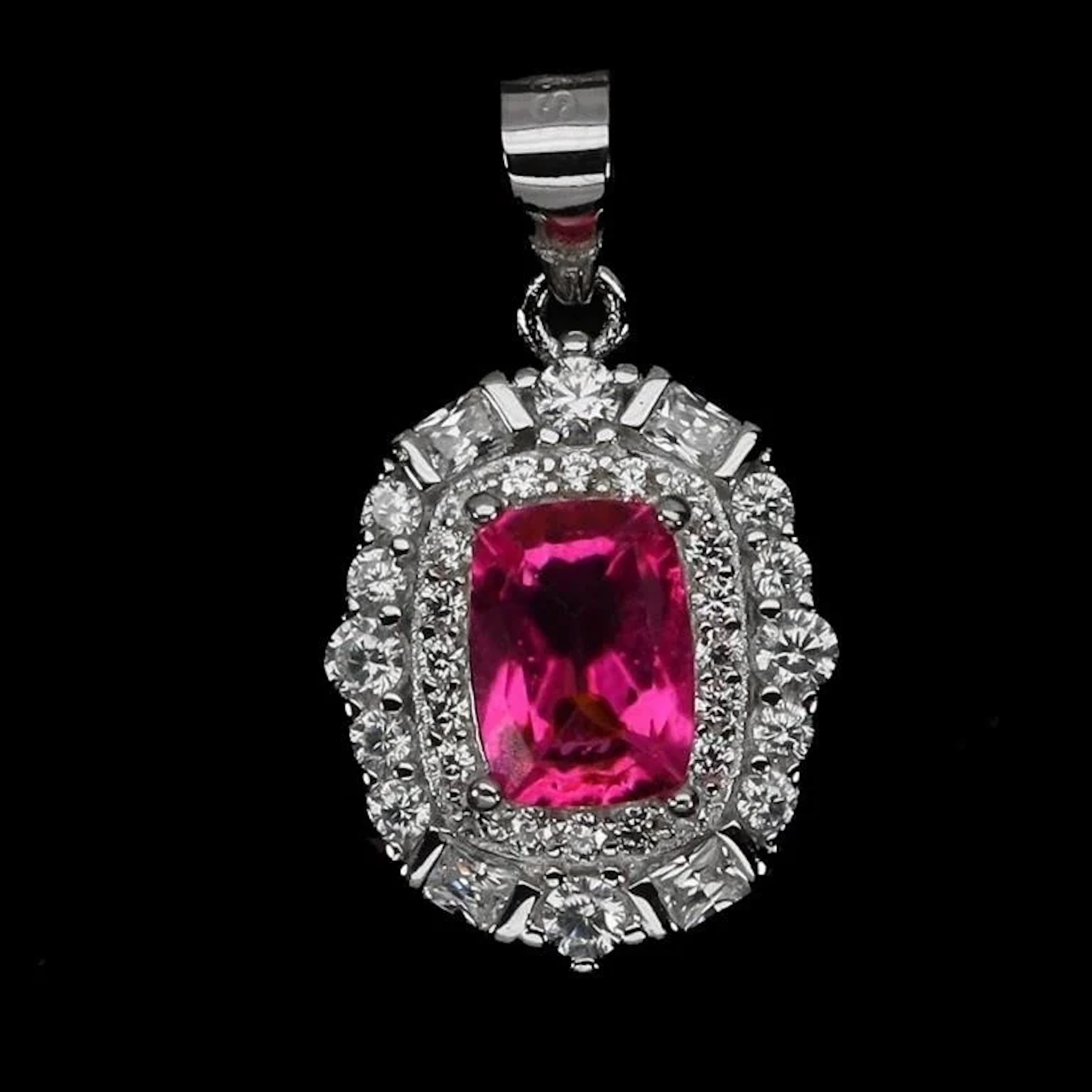 Natural Pink Topaz Pendant