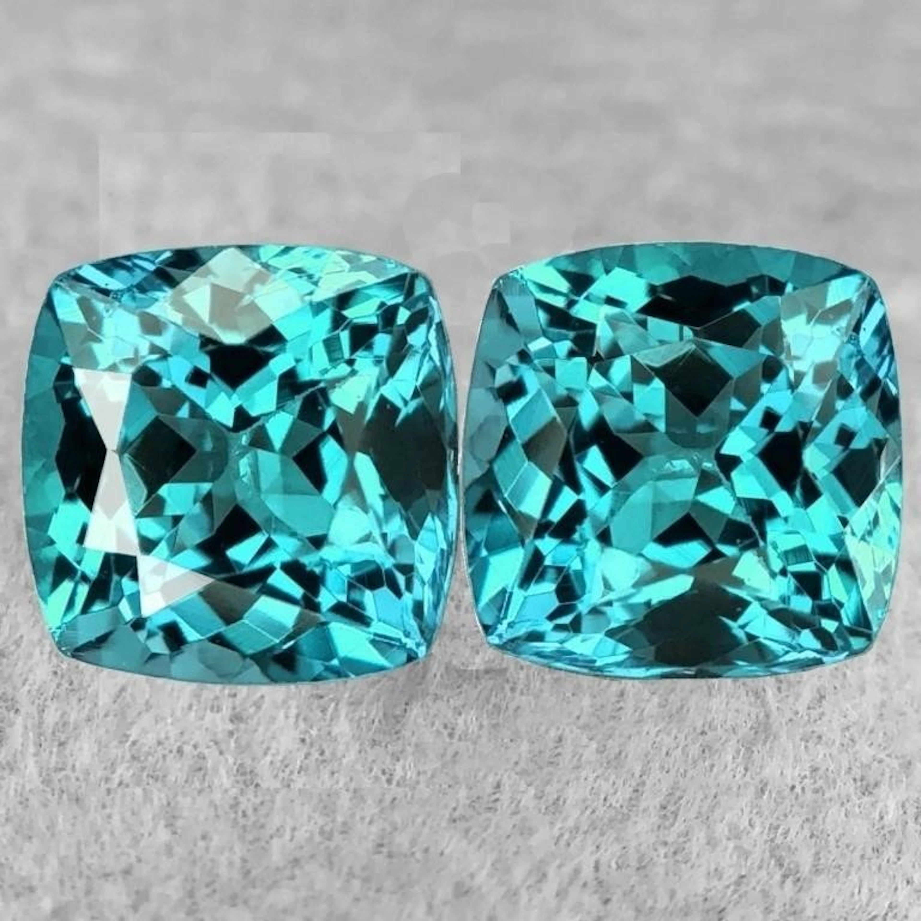 Natural Paraiba Green Blue Apatite Pair {Flawless-
