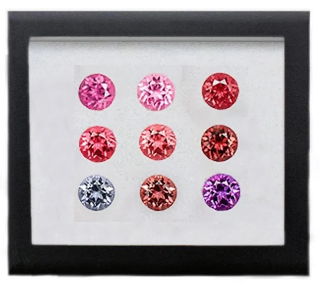 Natural Brilliant Burma Spinels 9 Pcs - VVS