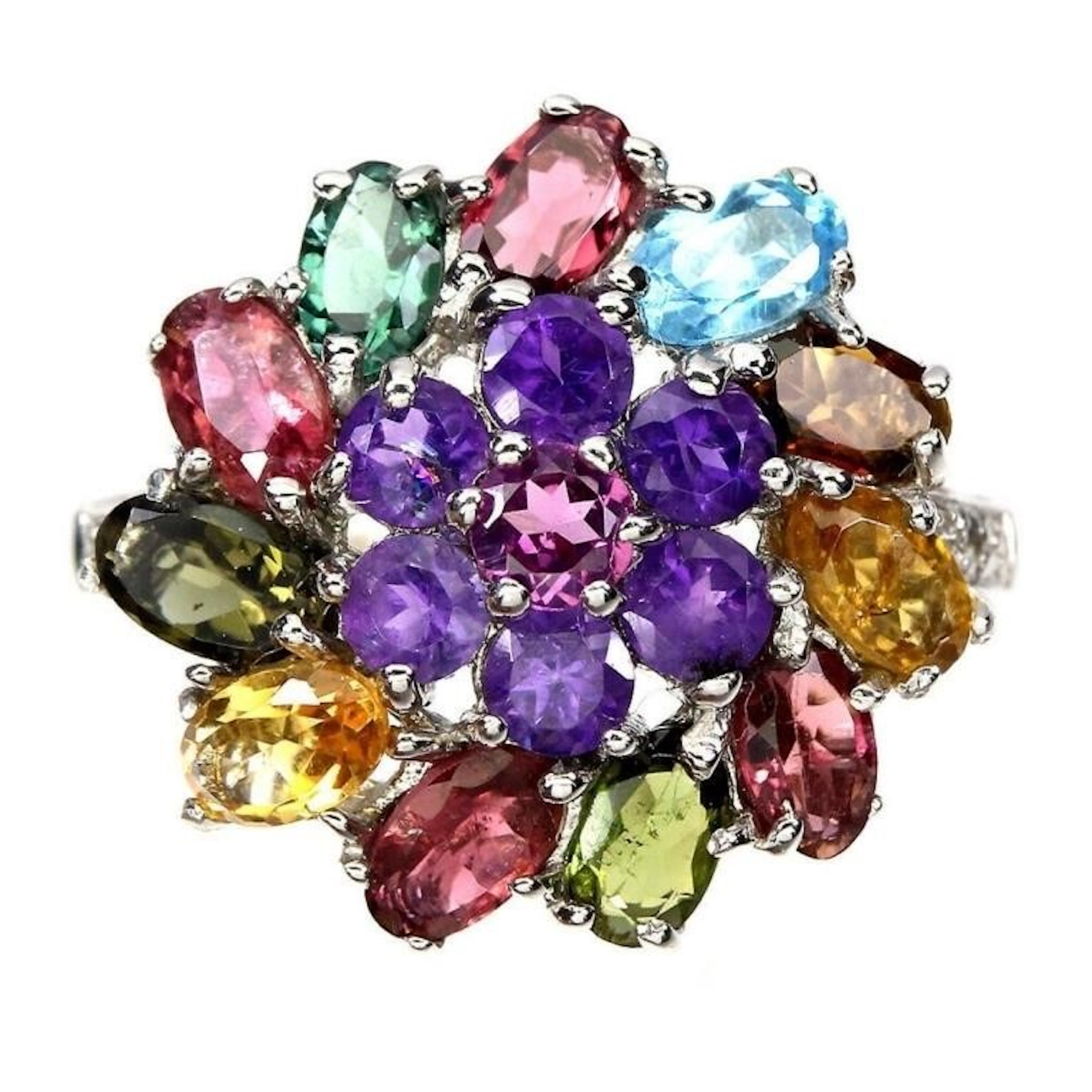 Natural Unheated Tourmaline Rhodolite Amethyst Ri
