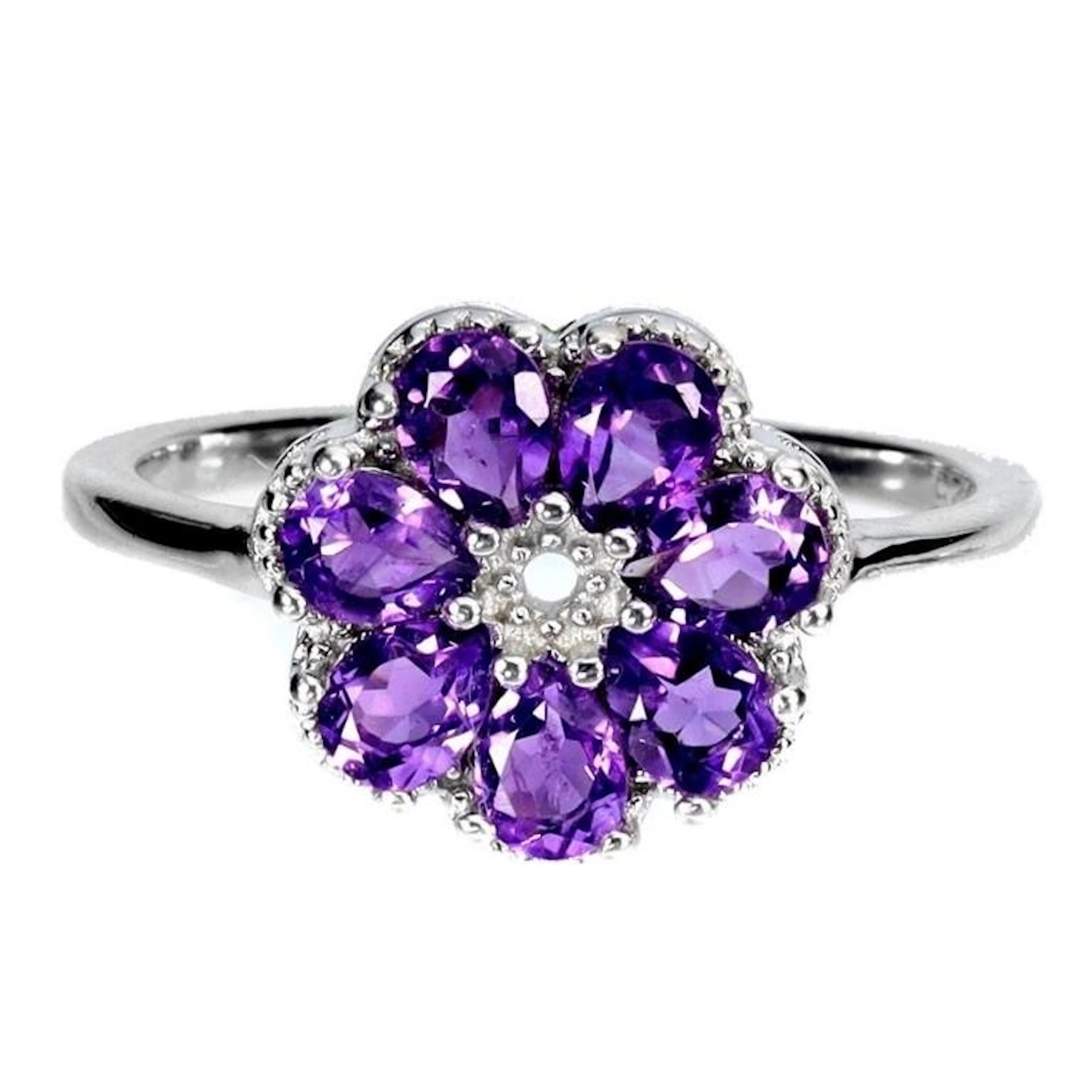 Natural Uruguay Purple Amethyst Ring