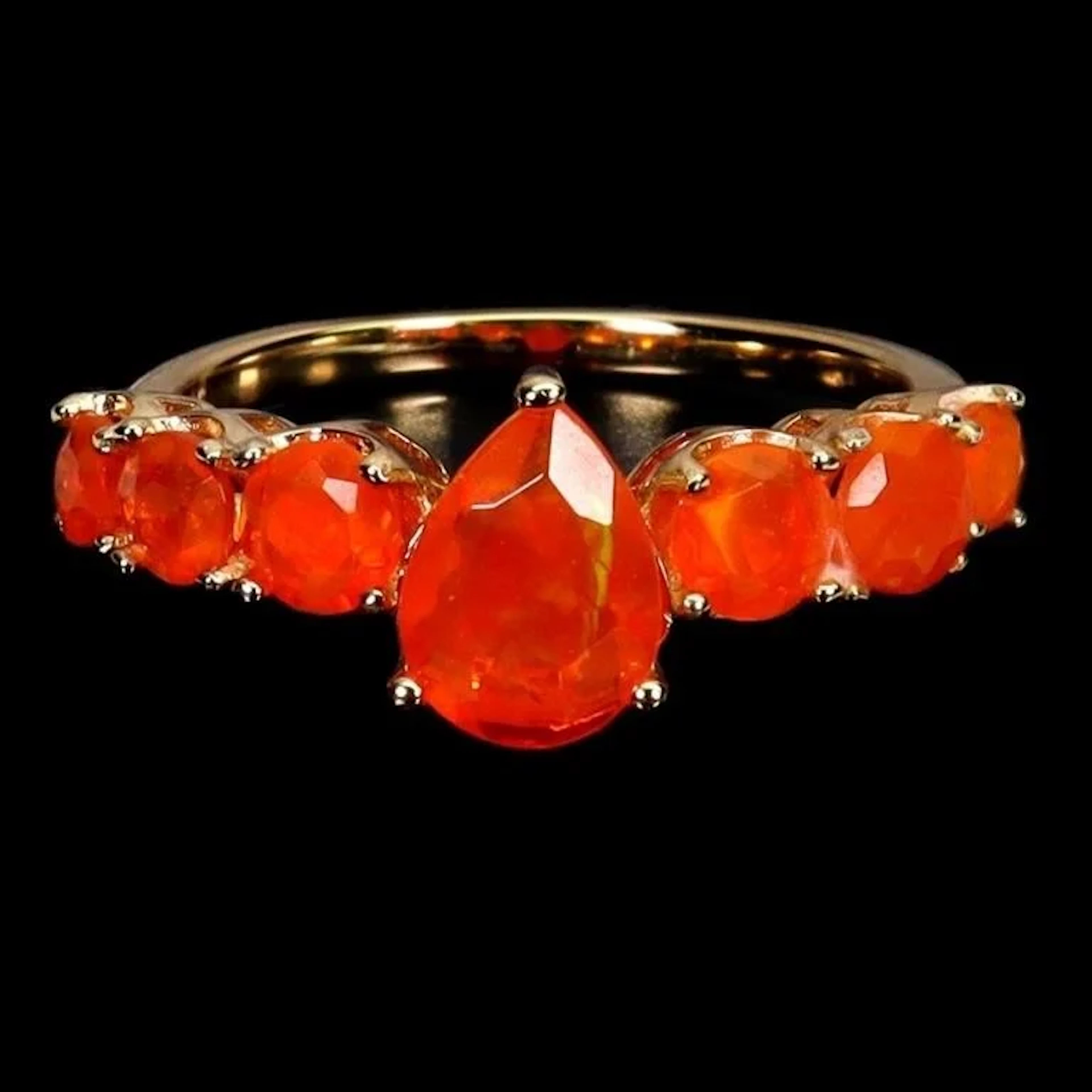 Natural Ethopian Orange Opal Ring