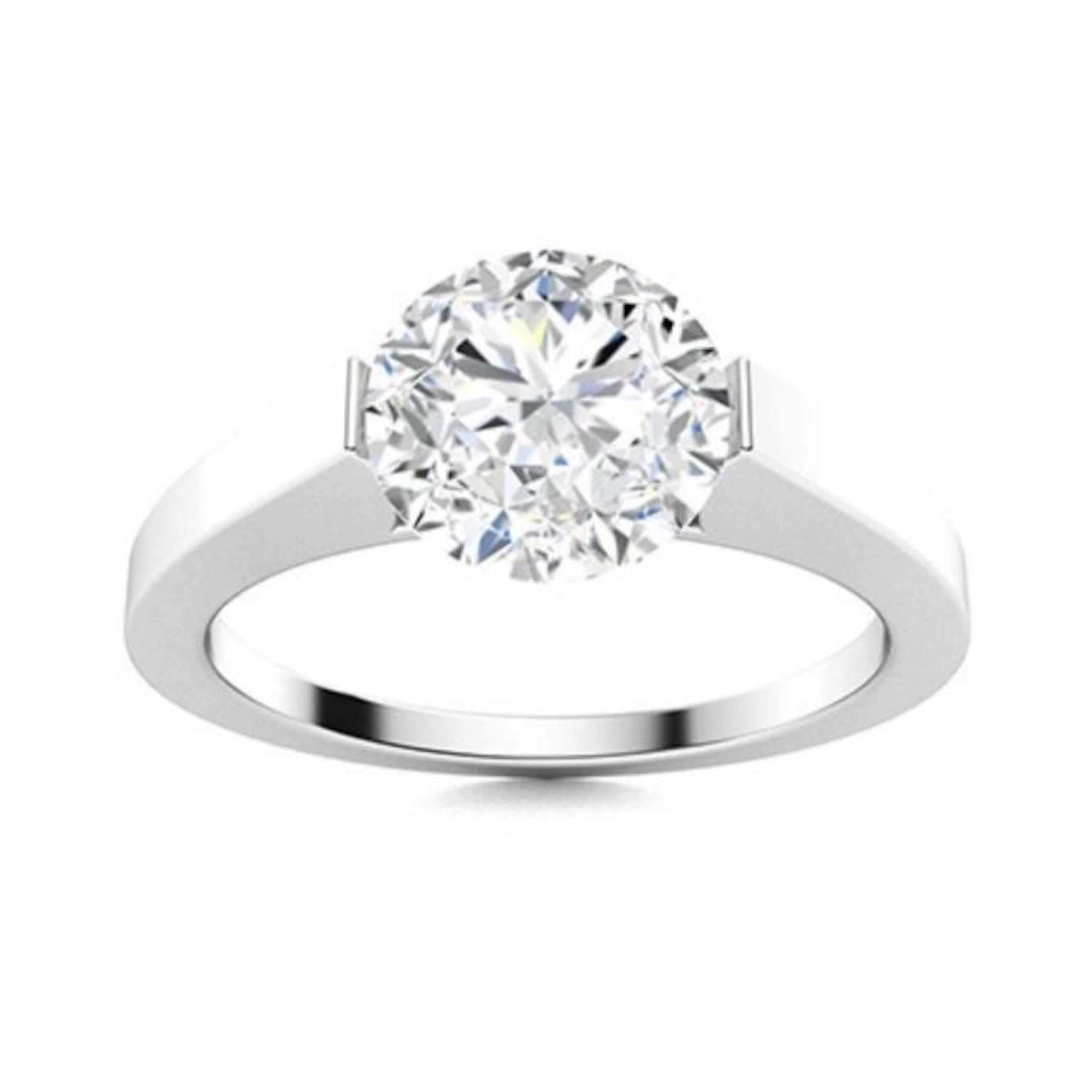 Gold & Brilliant White Diamond 1 Cts Ring - E/VVS