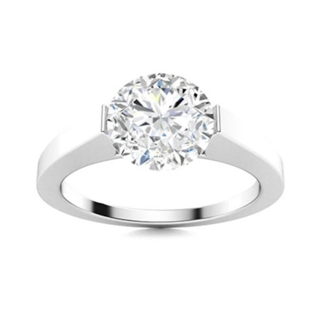 Gold & Brilliant White Diamond 2 Cts Ring - E/VVS