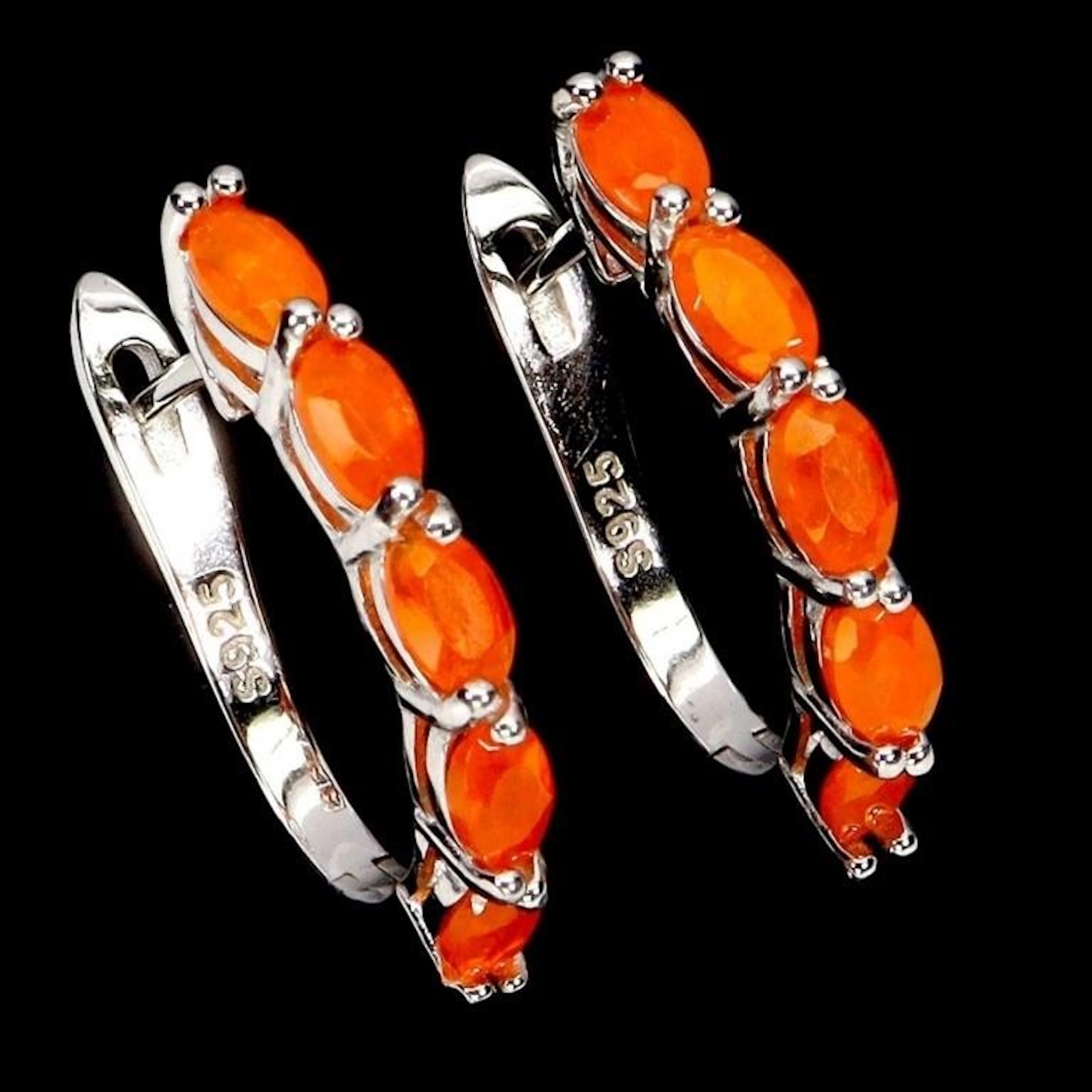 Natural Ethopian Orange Opal EarRings
