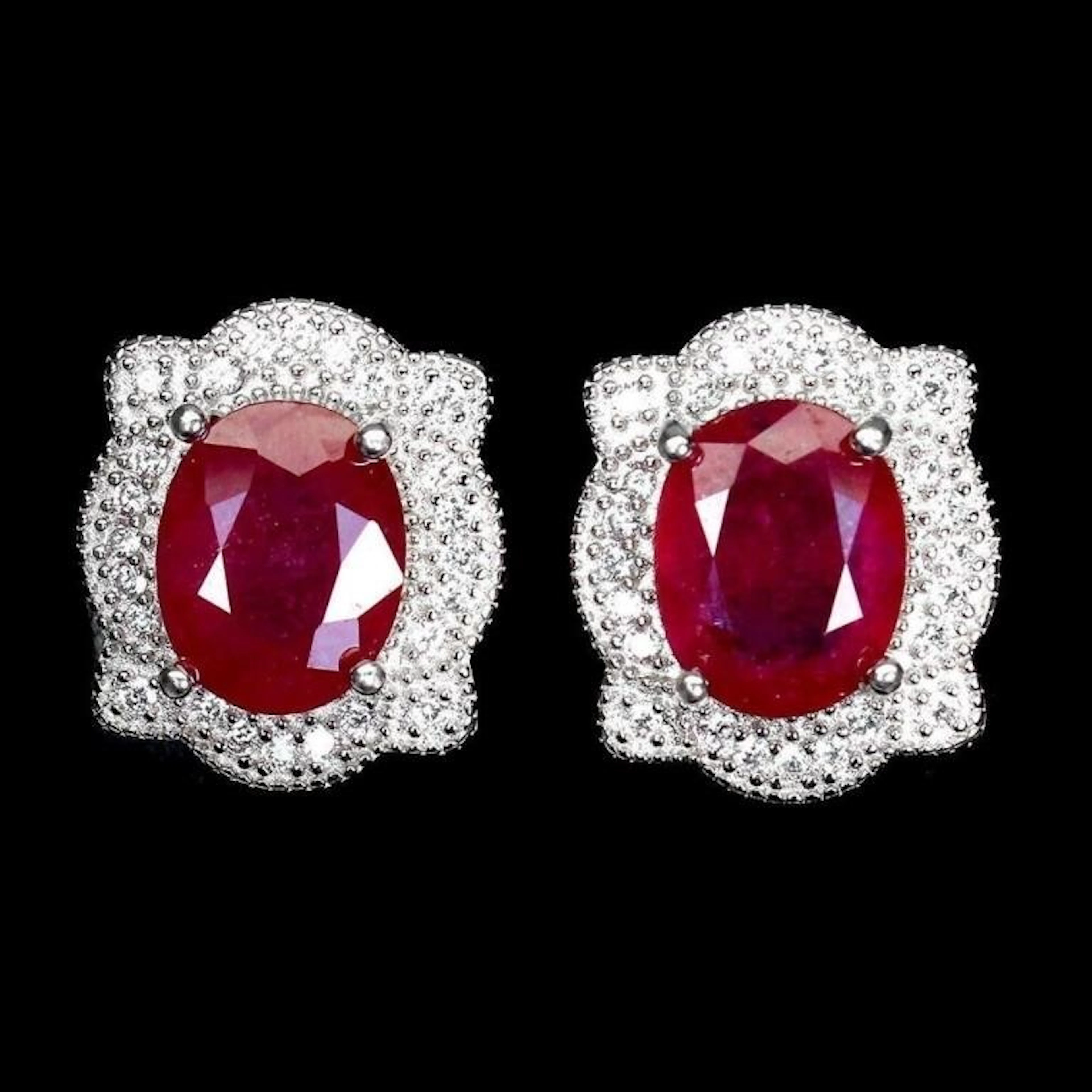 Natural Pigeon Blood Red Ruby Earrings