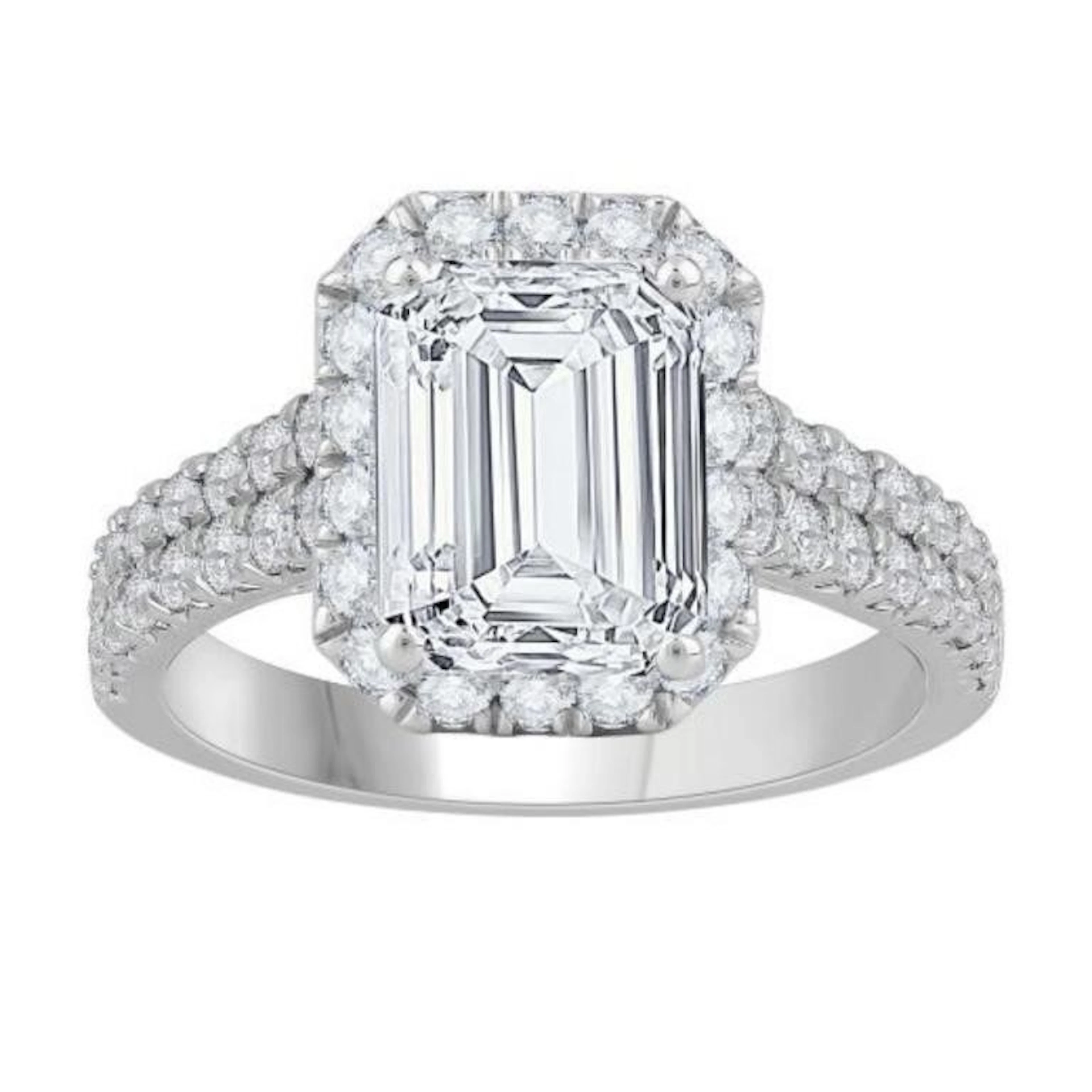 Gold & Octagon White Diamond 5 Cts Ring - E/VVS