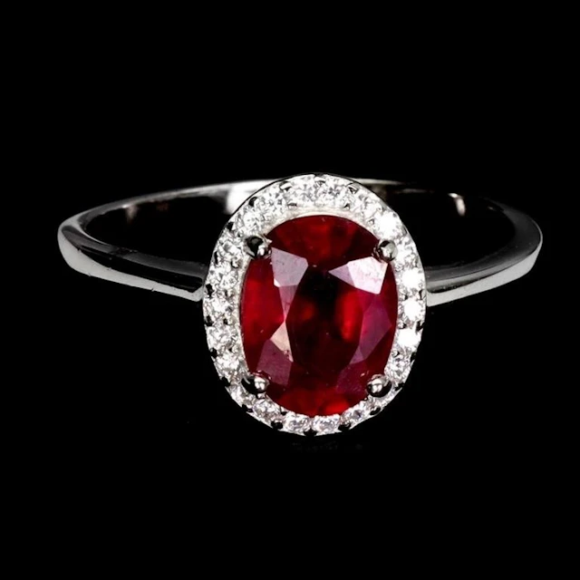 Natural Pigeon Blood Red Ruby Ring