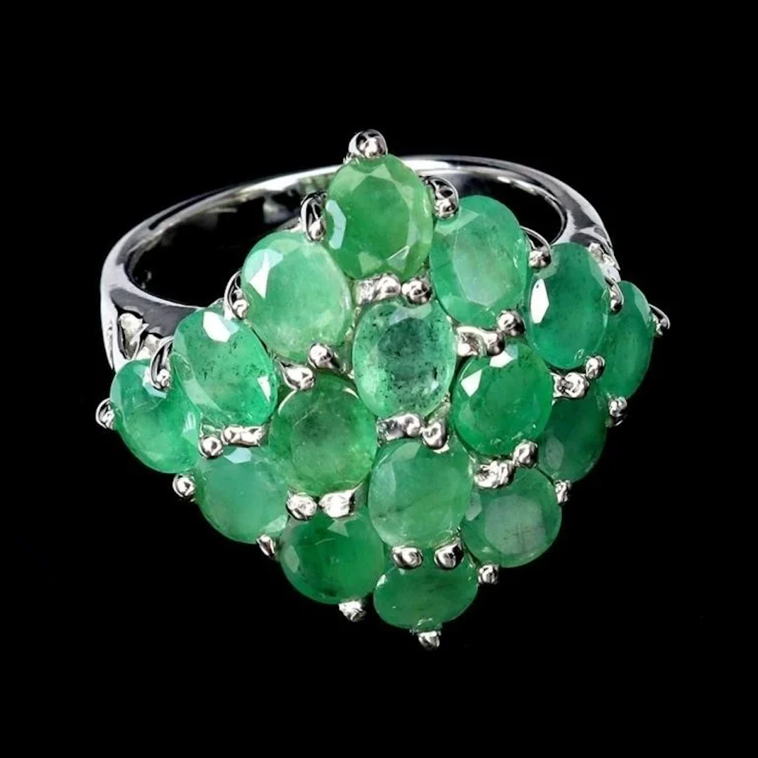 Natural Brazil Green Emerald Ring