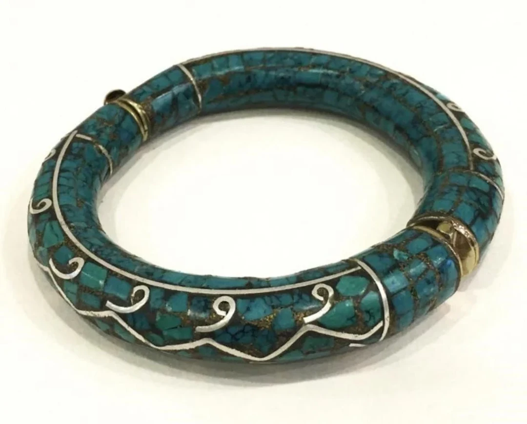 Natural Tibet Hand Made Turquoise Bangle