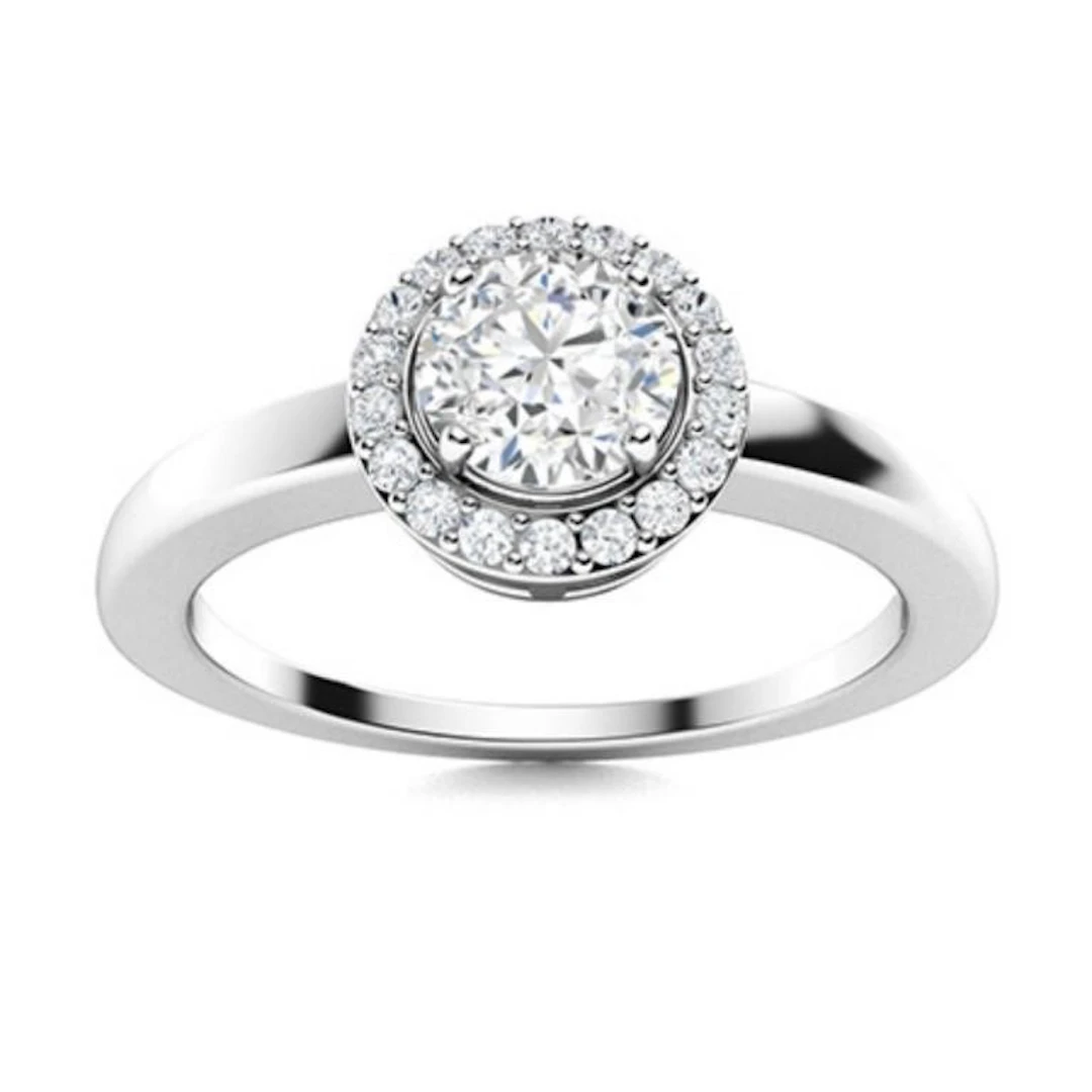 Gold & Brilliant White Diamond 1.50 Cts Ring - E/V