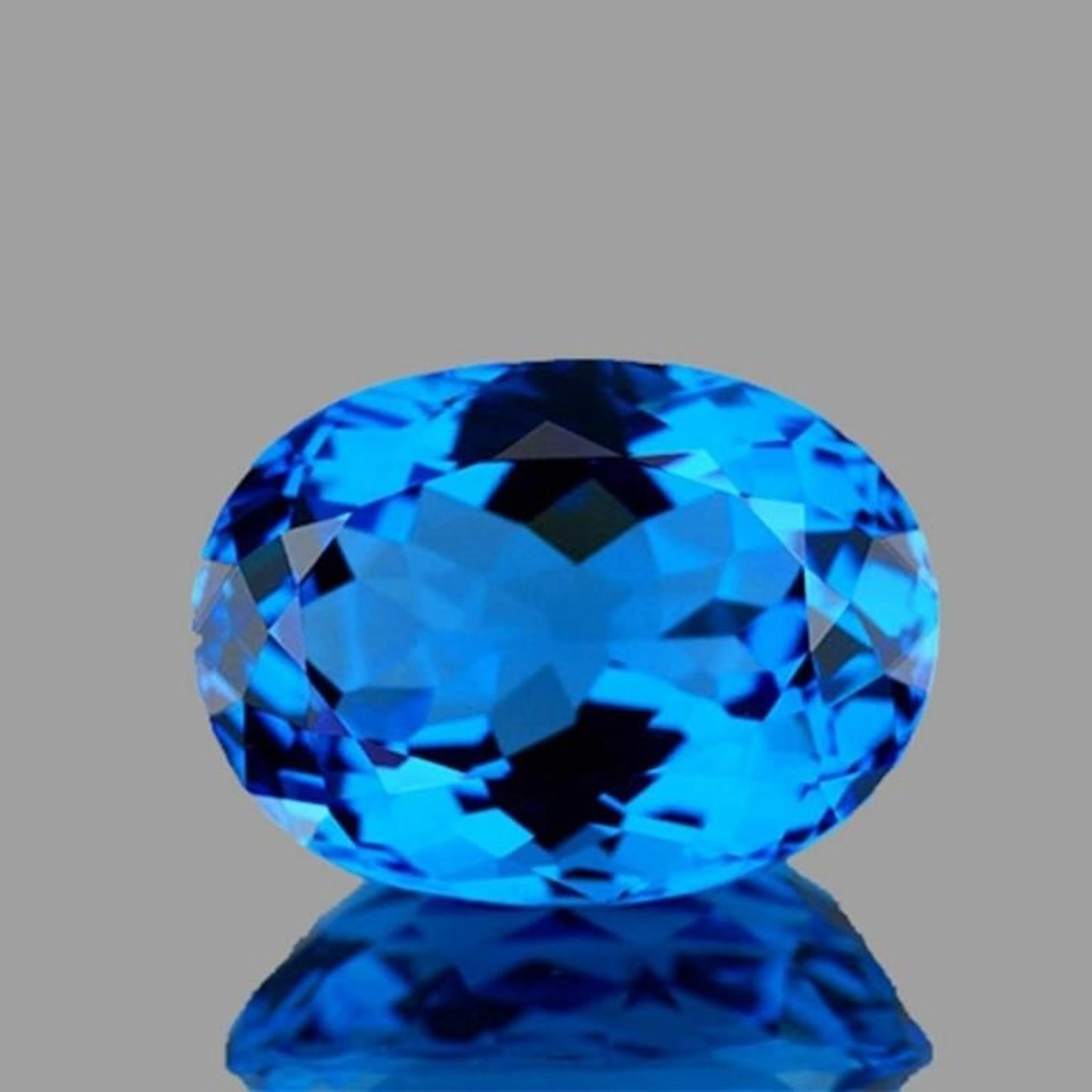 Natural Oval Swiss Blue Topaz [Flawless-VVS]