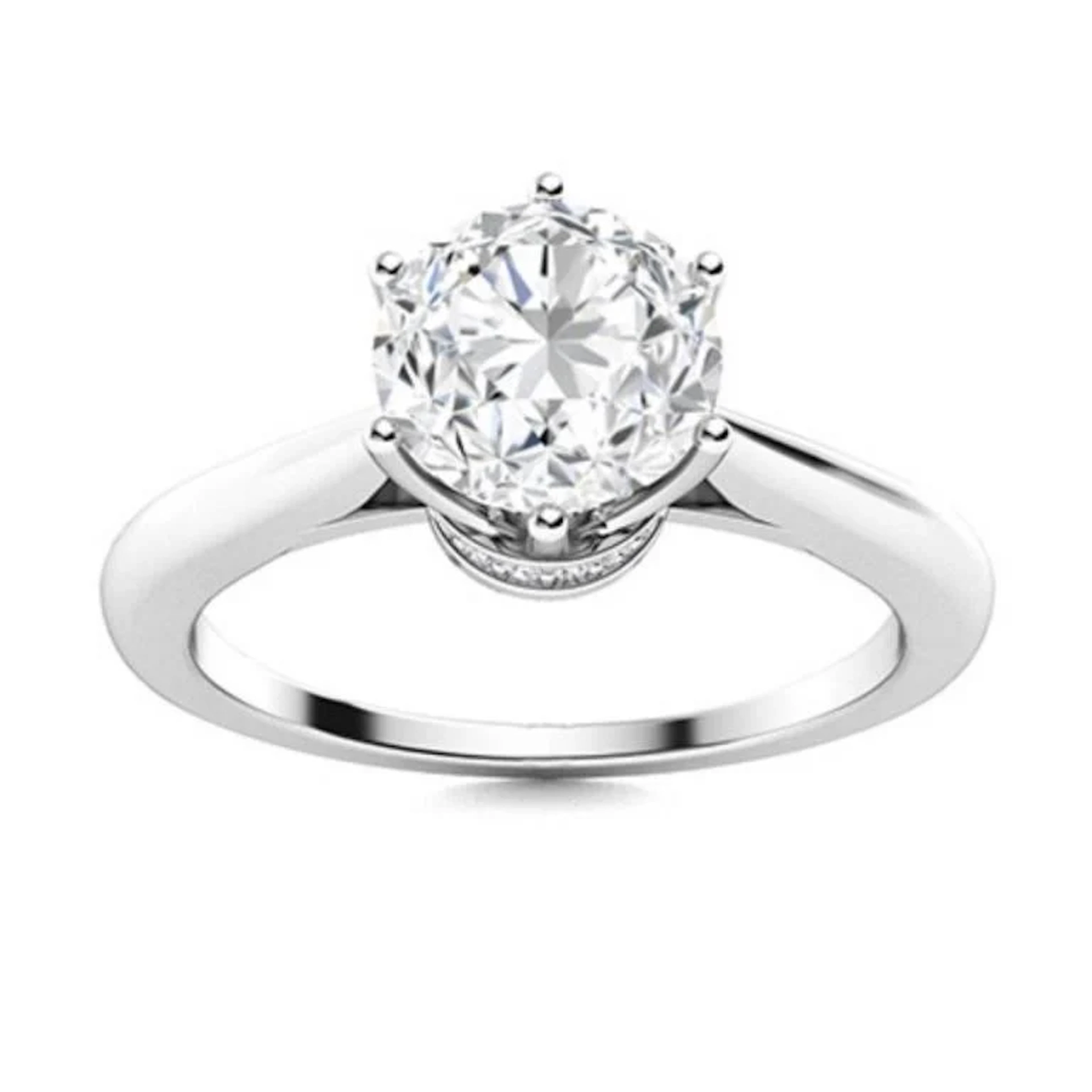 Gold & Brilliant White Diamond 1 Cts Ring - E/VVS