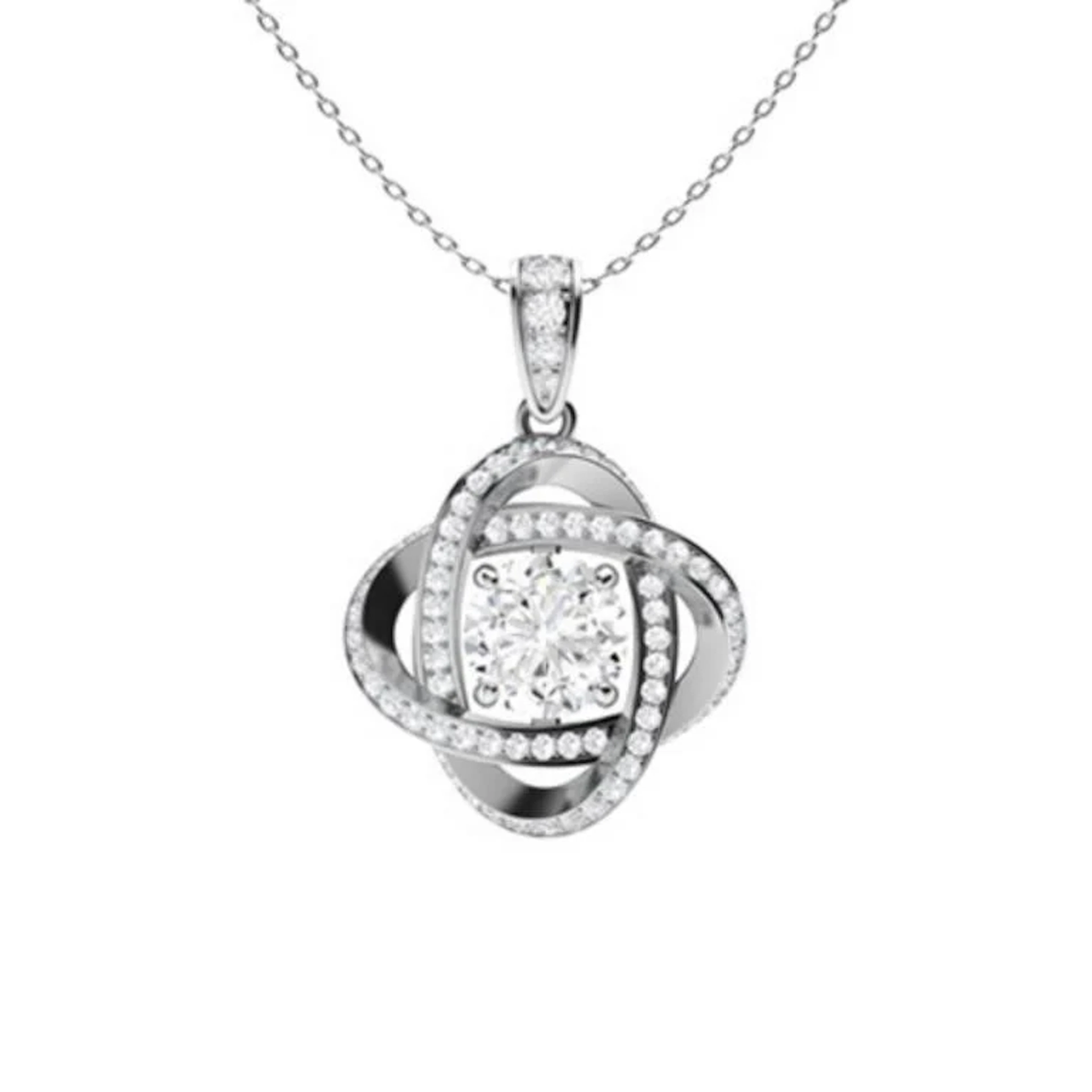 Gold & White Diamonds 2.5 Cts Necklace - E/VVS