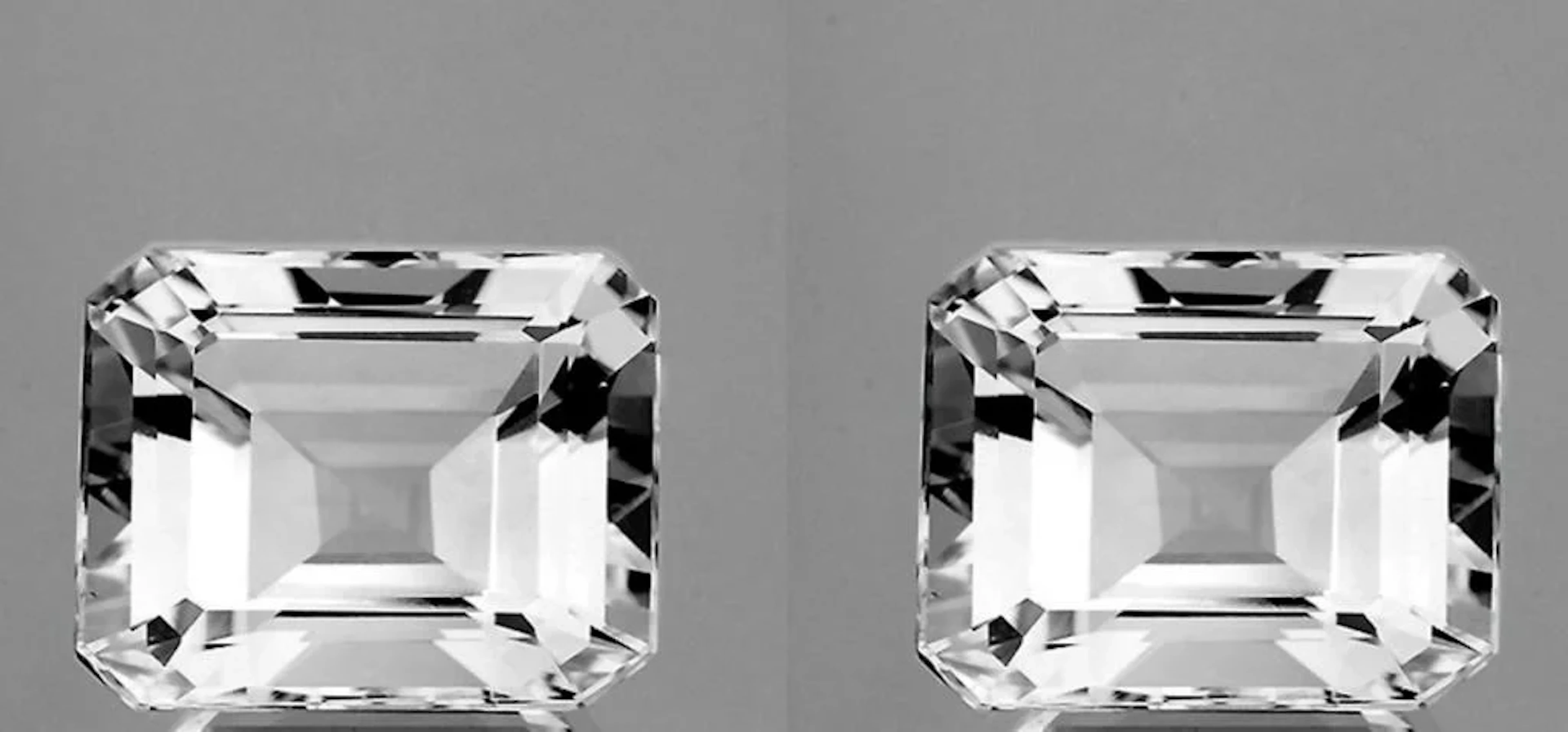 Natural Sparkling White Topaz 12 x 10 MM Pair [Fl