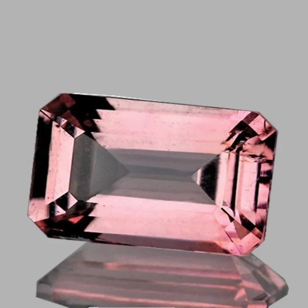Natural Peach Pink Tourmaline 1.00 Ct { Flawless-V
