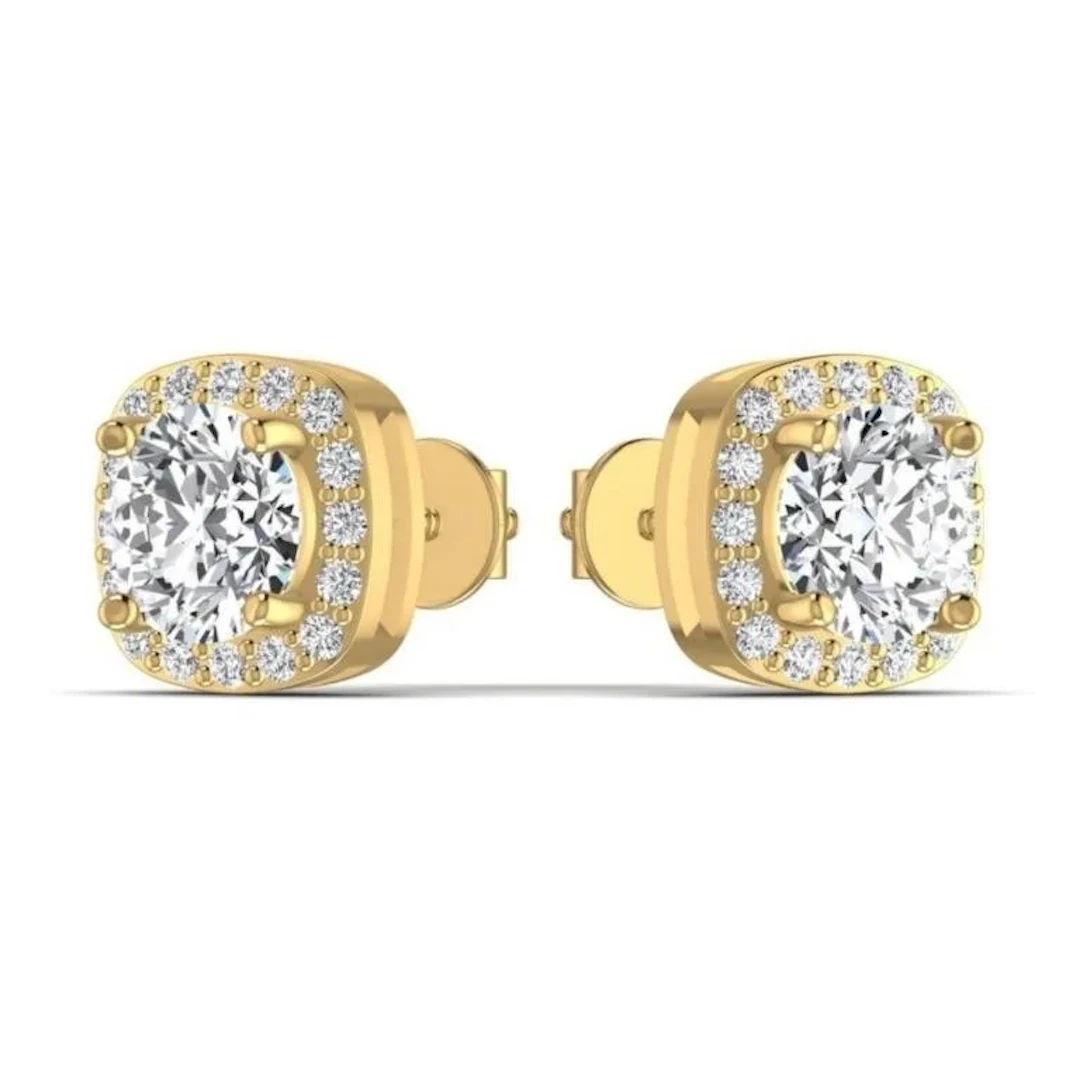 Gold & Lab Diamond 4.50 Cts Ear Studs