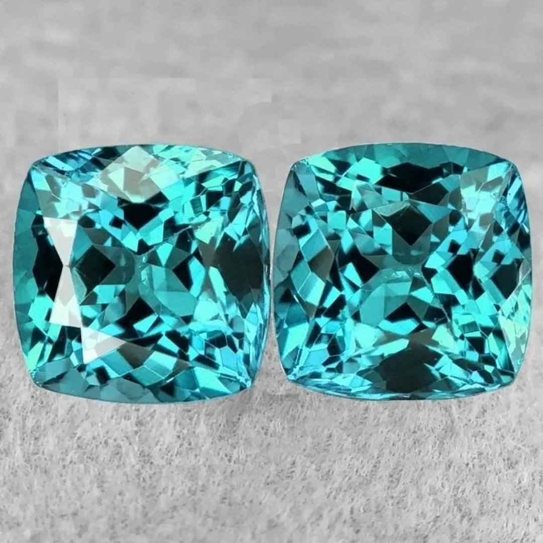 Natural Paraiba Green Blue Apatite Pair {Flawless-