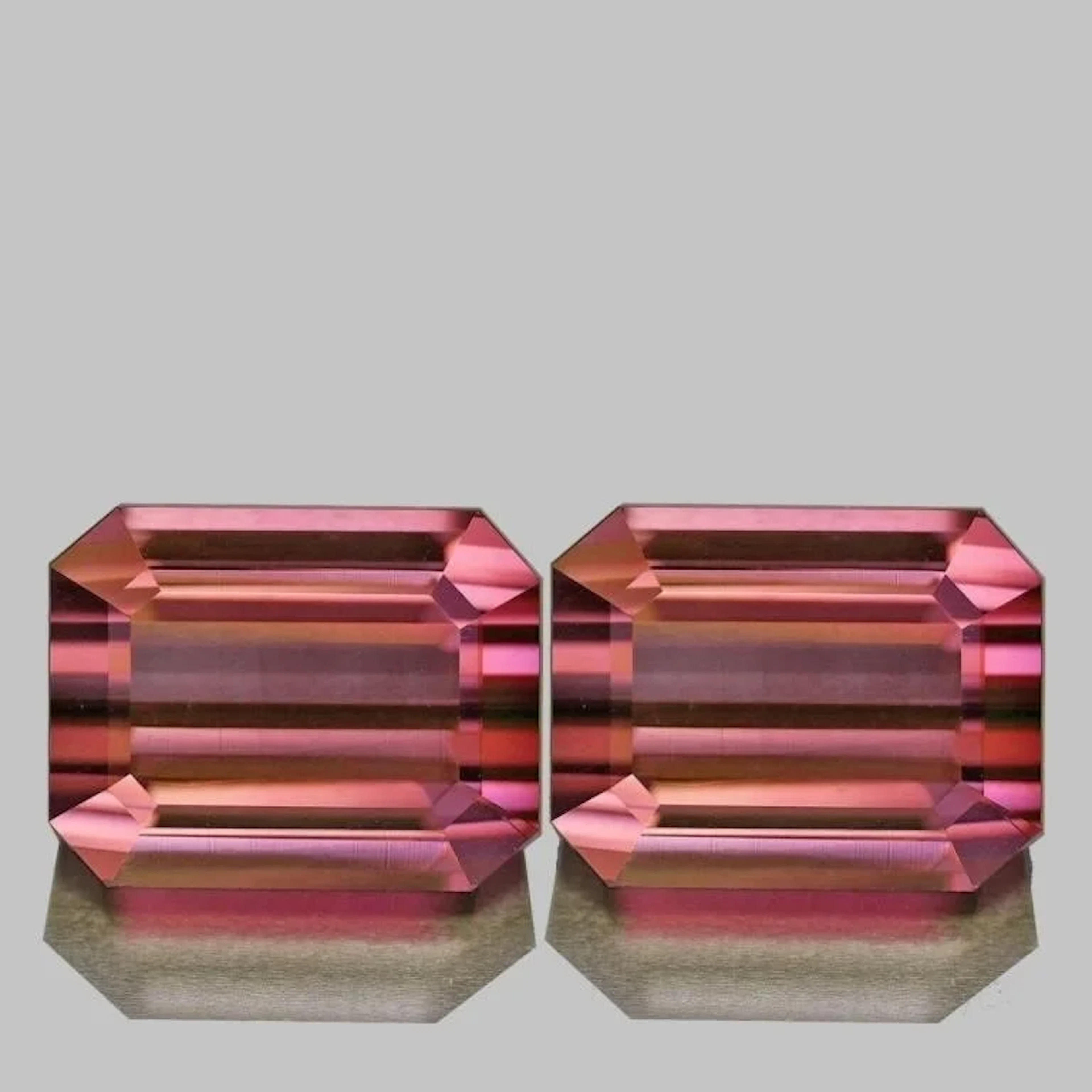 Natural Padparadscha Pink Tourmaline Pair { Flawle
