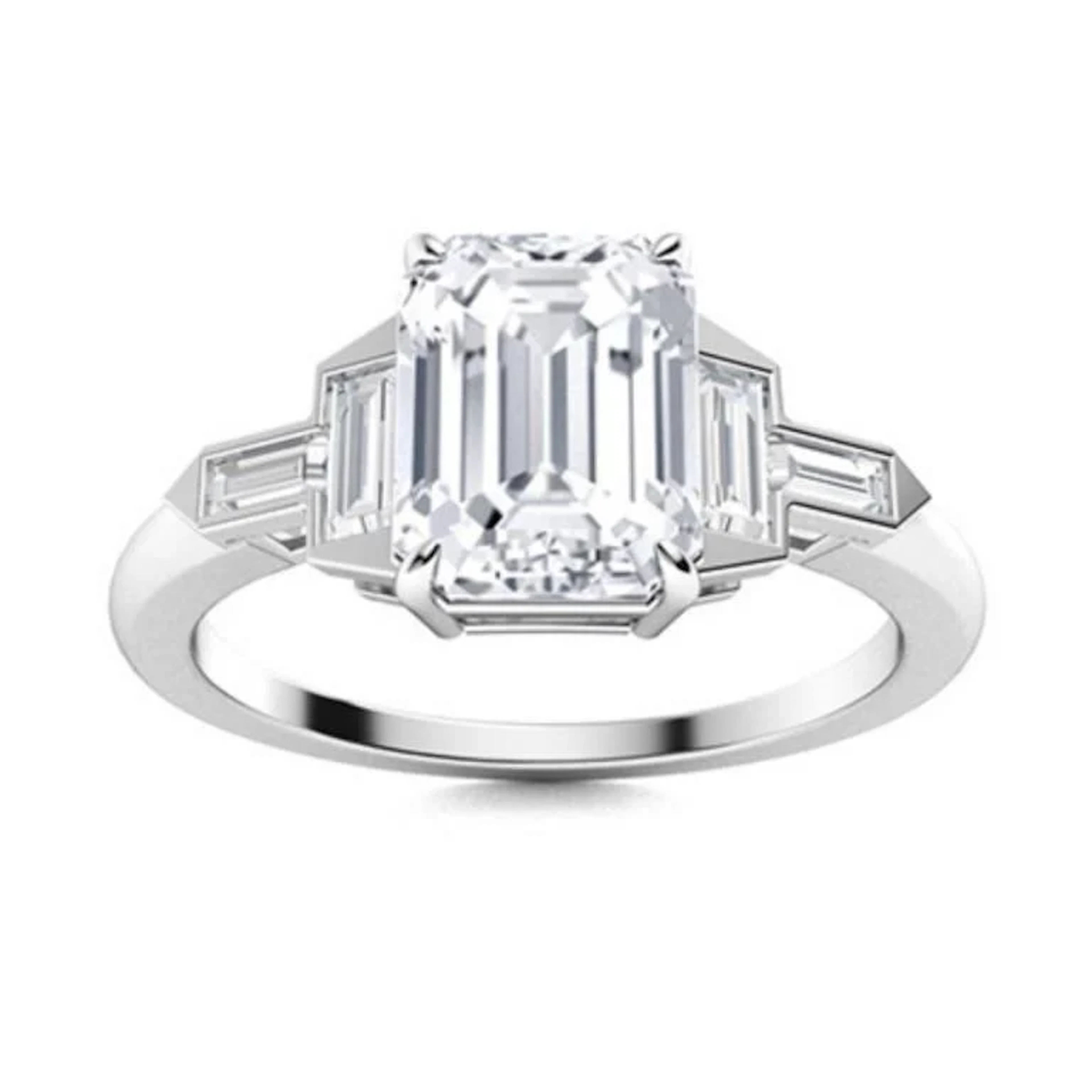 Gold & Brilliant White Diamond 2.50 Cts Ring - E/V