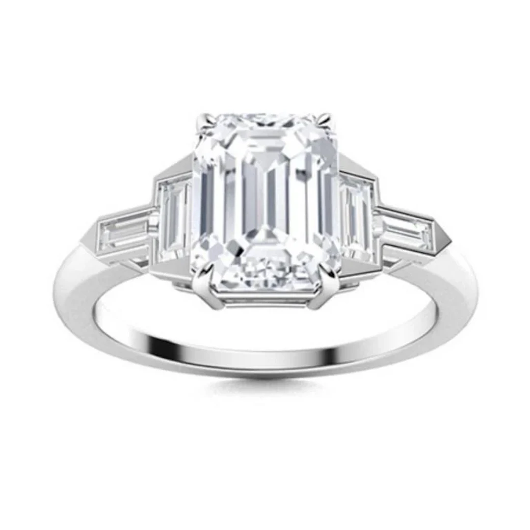 Gold & Brilliant White Diamond 2.50 Cts Ring - E/V