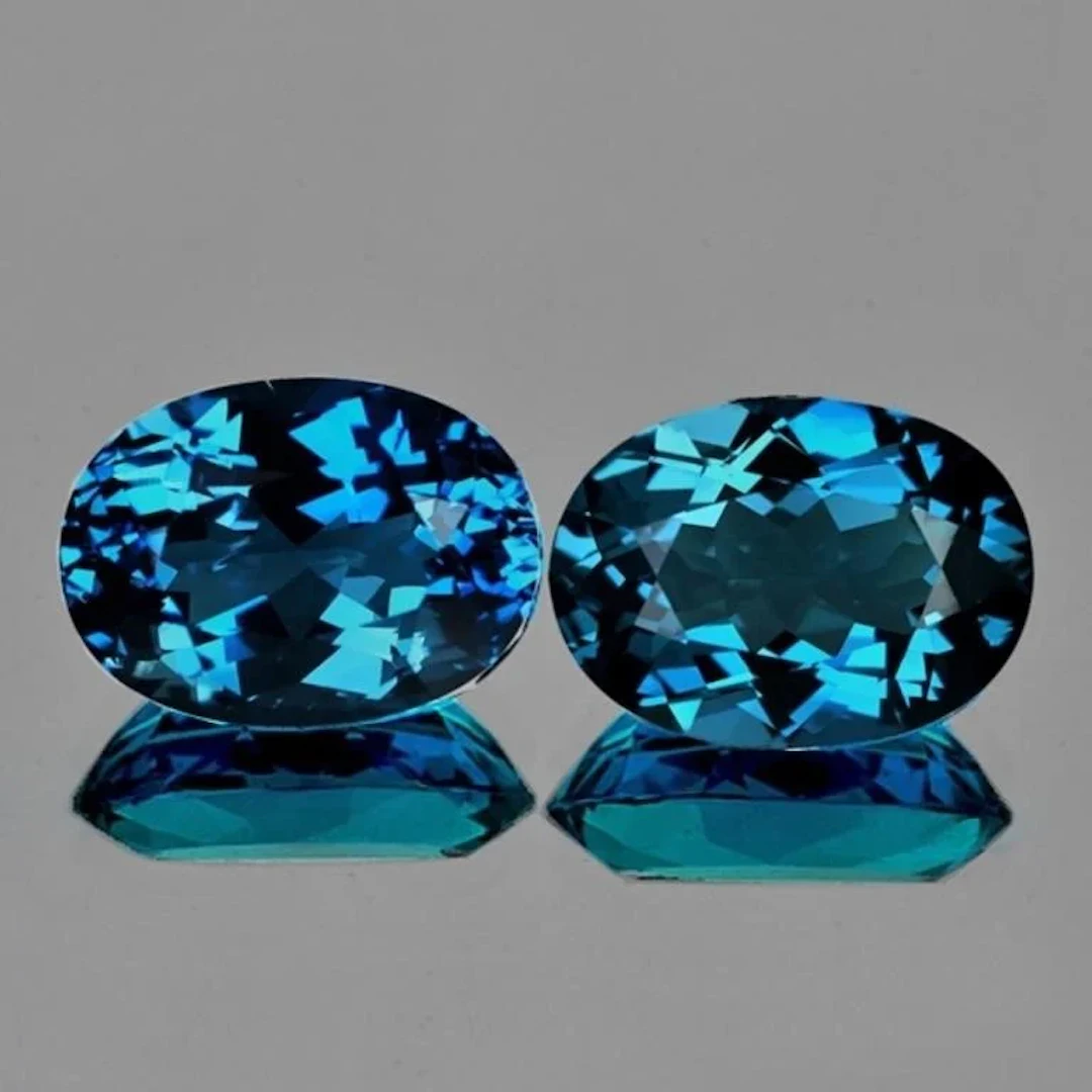 Natural Intense London Blue Topaz Pair {Flawless-V